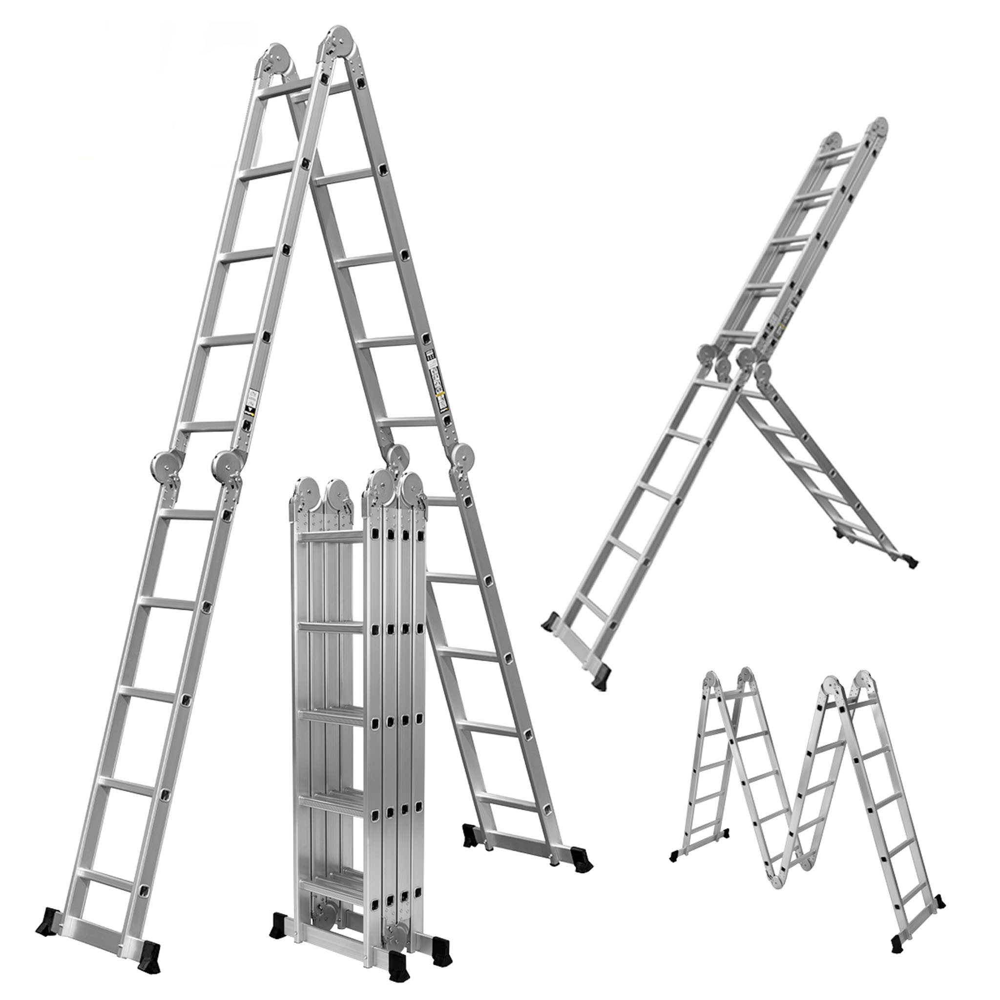 Craftfull Vielzweckleiter 6in1 Leiter CF-104A - 3 J. Garantie Mehrzweckleiter (Klappleiter, Vielzweckleiter, Gelenkleiter, Leiter 3m, 1-St., Klappleiter, Vielzweckleiter, Gelenkleiter, Leiter 3m), Arbeitsplattform