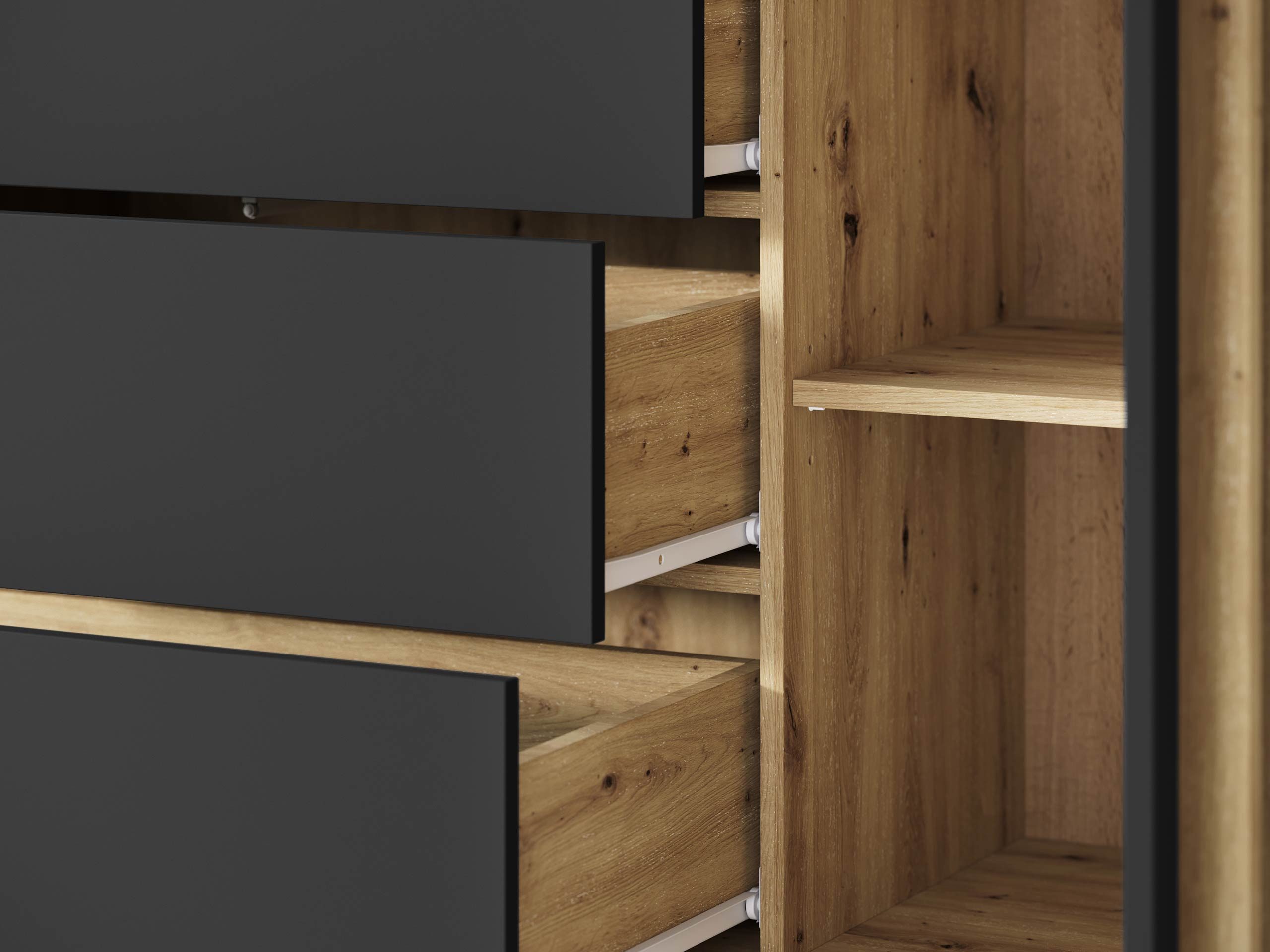 MIRJAN24 Wohnzimmer-Set Helsinki III, (2er-Set, TV-Lowboard, Kommode), Füße - 10 cm