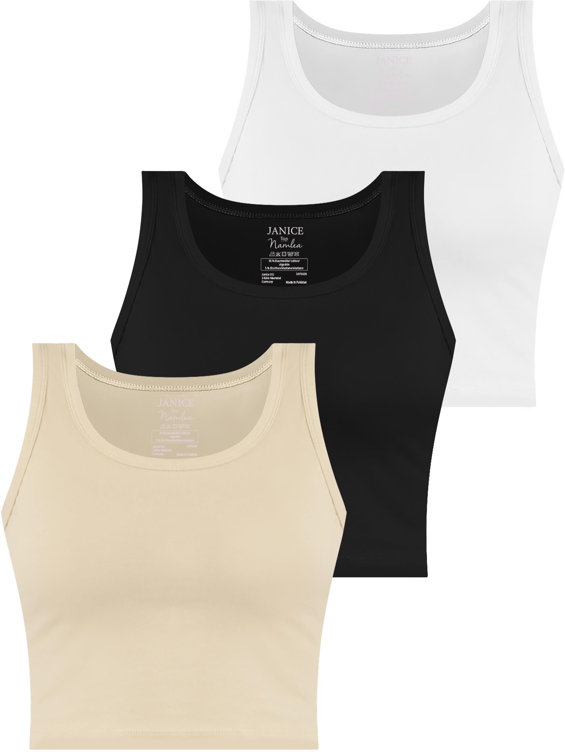 Janice Tanktop 3 x Damen crop günstig online kaufen