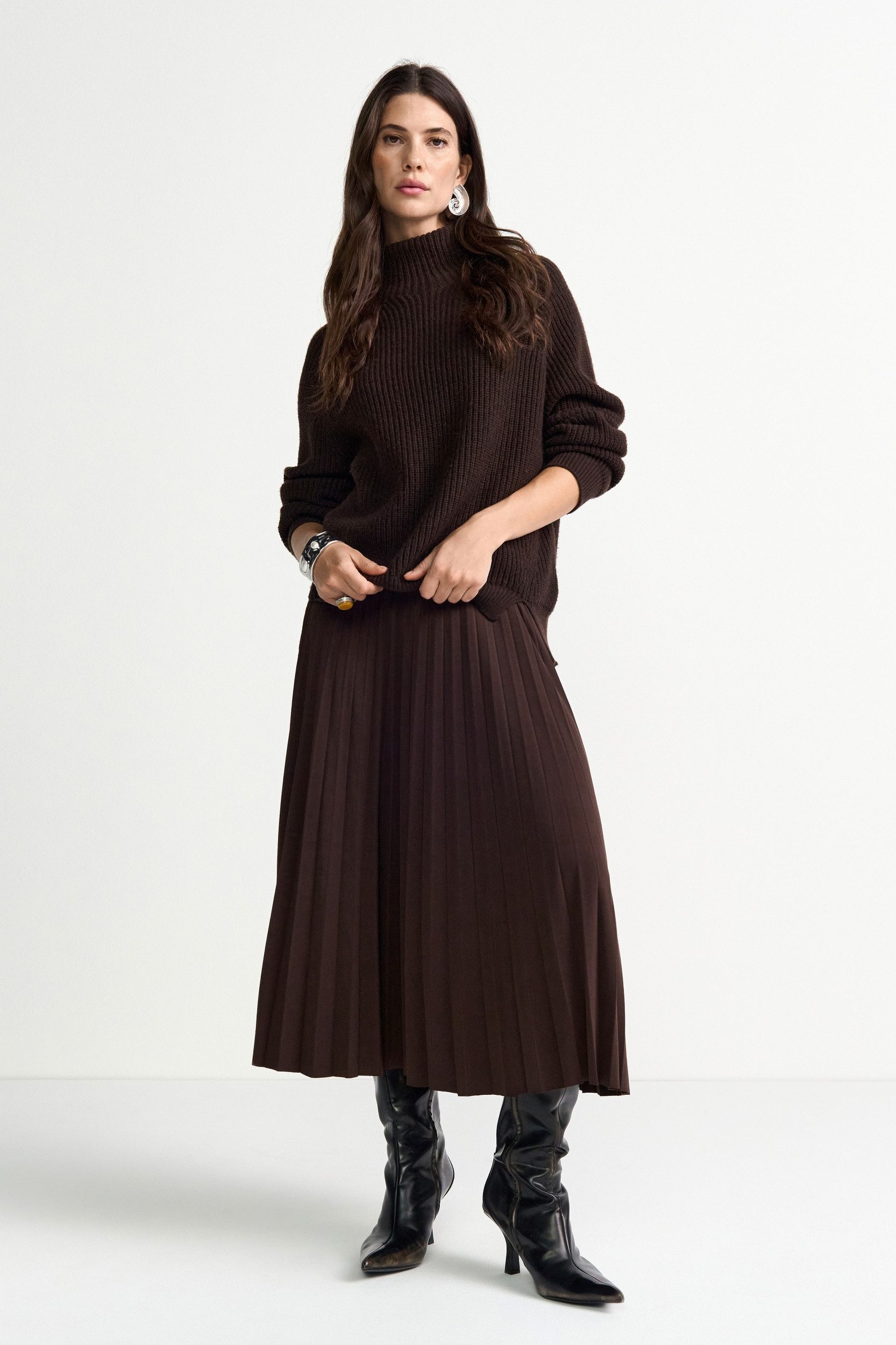 RICHROYAL Midirock Plissee Skirt Recycled günstig online kaufen