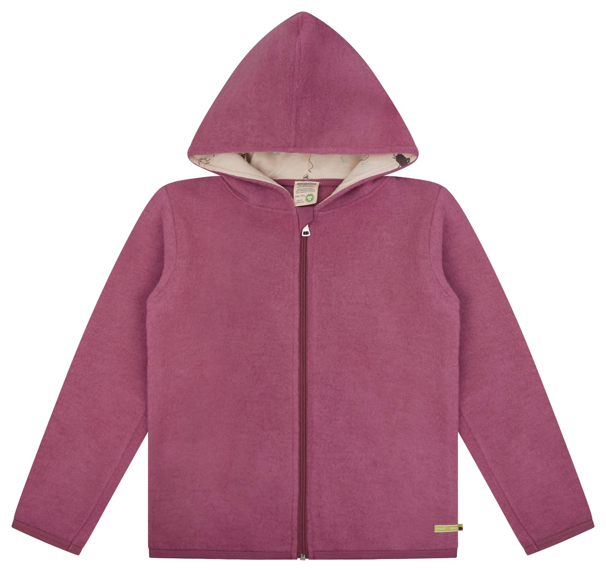loud + proud Kapuzenfleecejacke aus Wollfleece