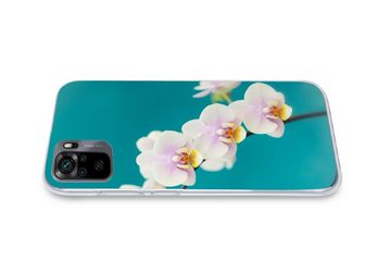 MuchoWow Handyhülle Orchidee - Blumen - Pflanze - Weiß - Lila, Phone Case, Handyhülle Xiaomi Redmi Note 10, Silikon, Schutzhülle