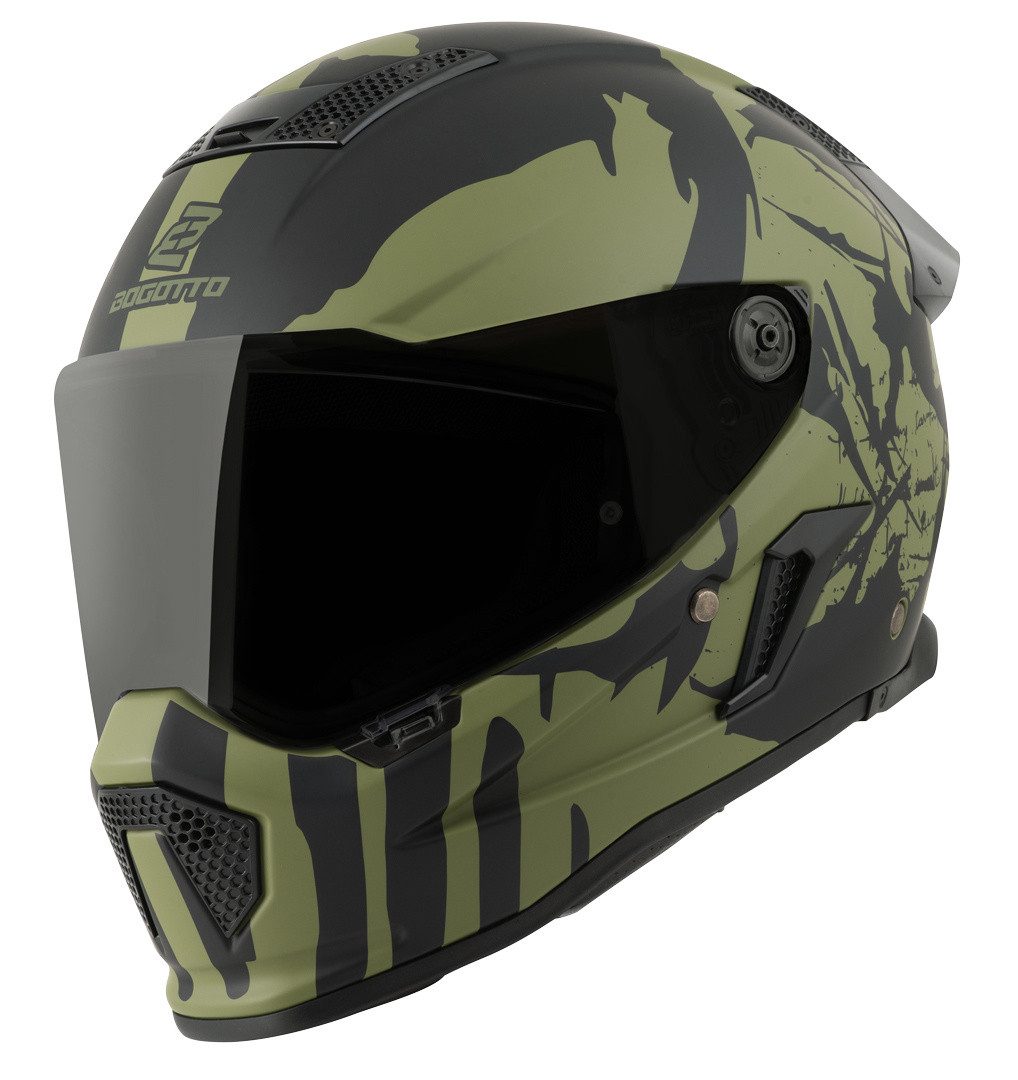 Bogotto Motorradhelm Rapto Demon Helm, Vorbereitet Für Kommunikationssystem,geeignet Brillenträger,vorbe