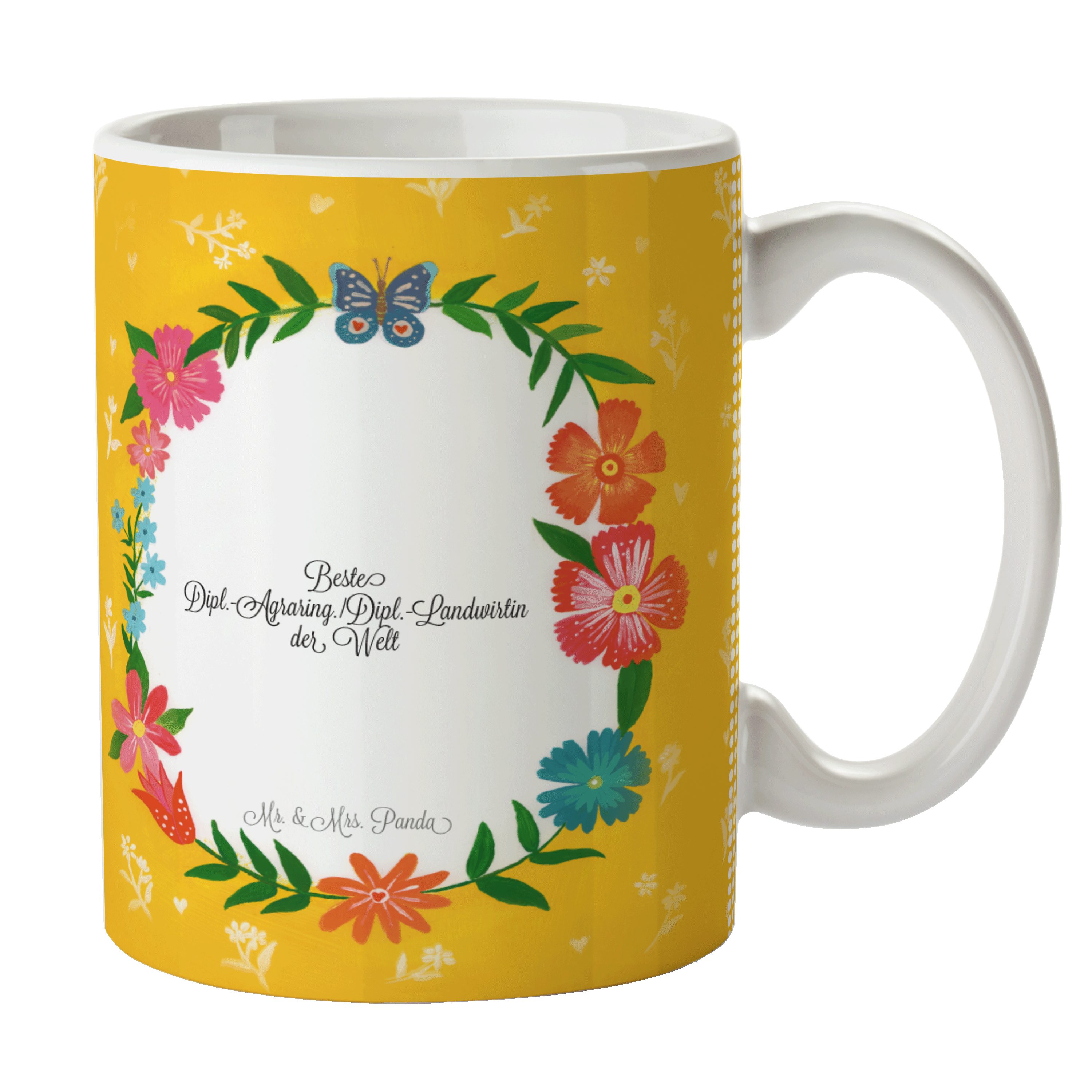 Kaffeetasse, Gratulation, Keramik & Mr. Tasse Geschenk, - Dipl.-Agraring./Dipl.-Landwirtin Mrs. Panda