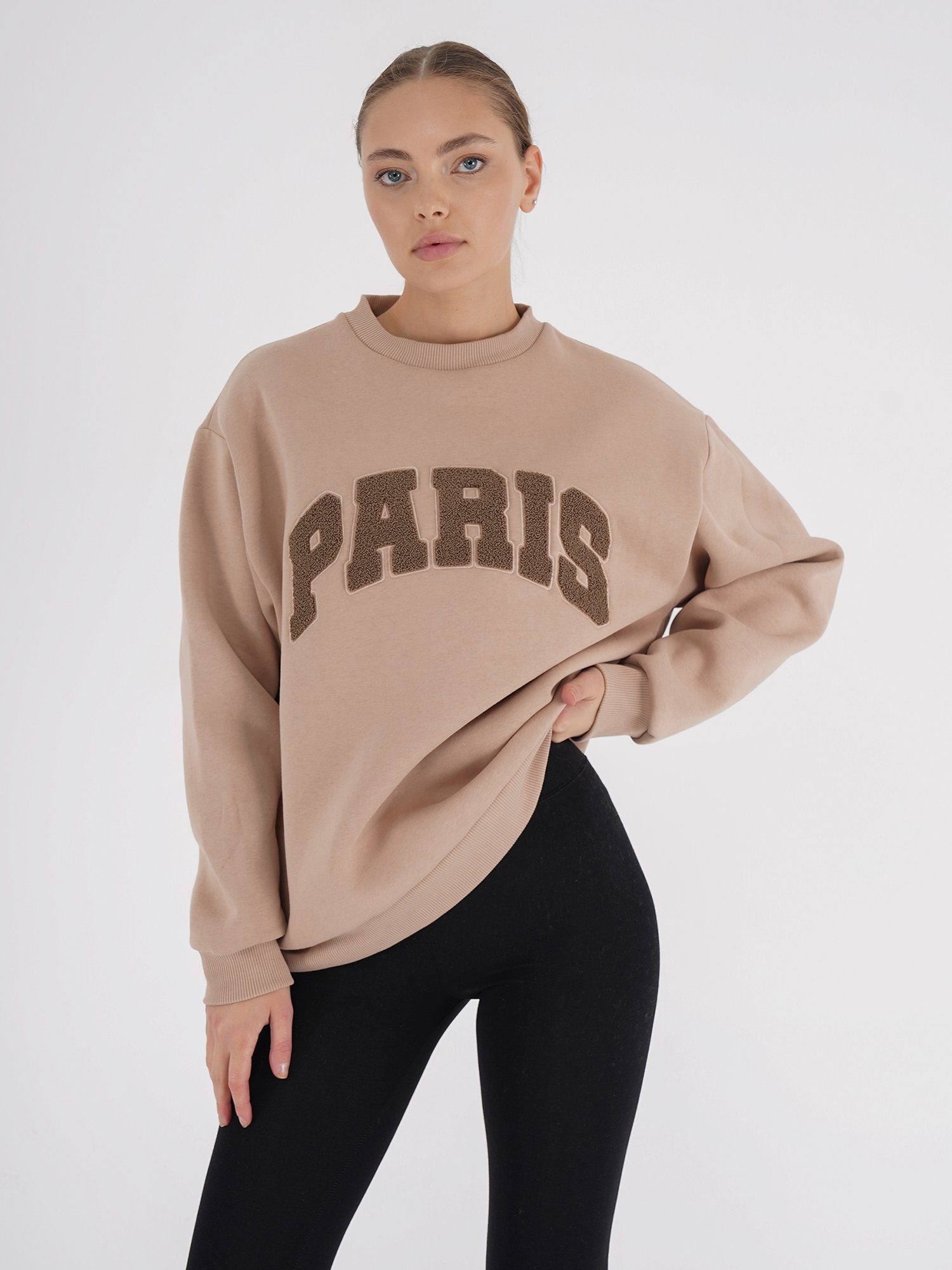 Embroidery Sweater Oversize Freshlions Paris Sweater beige Freshlions