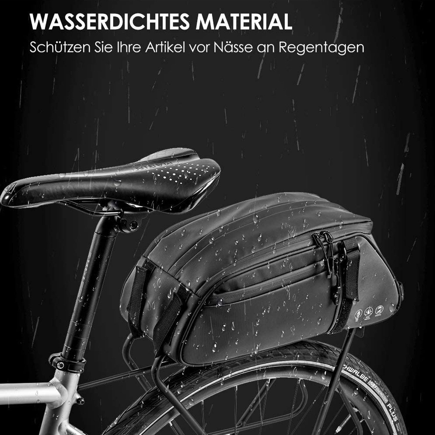 TUWENA Bicycle Box, Multifunctional Reflective Saddlebag, 8L Waterproof