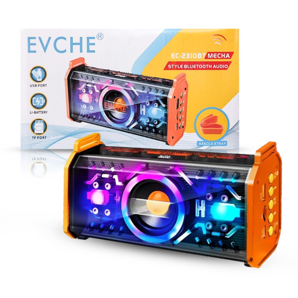COFI 1453 Mecha Bluetooth-Lautsprecher (3 W, Kompaktes Mecha-Design, Unterstützt USB, TF, AUX, FM, Bluetooth 5.0)