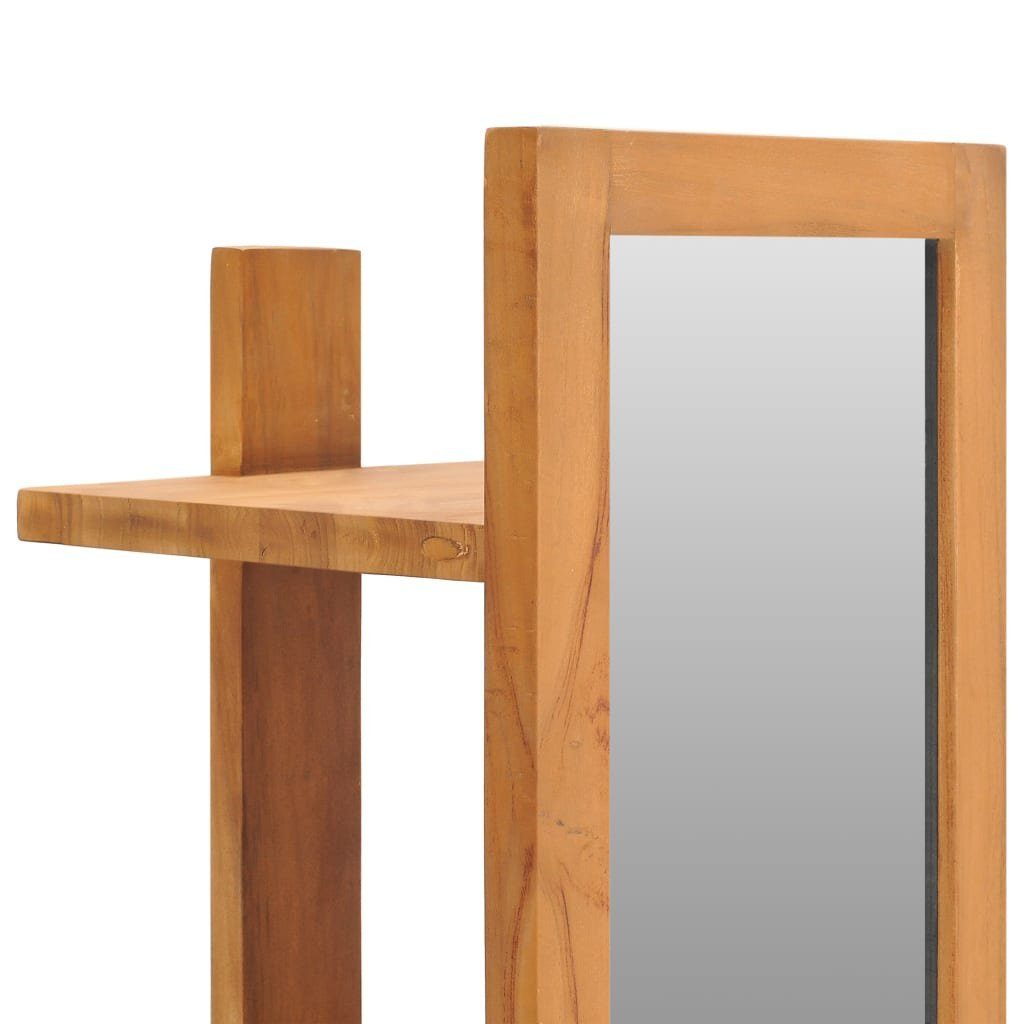 Massivholz Wandspiegel (1-St) Regalen cm Spiegel Teak vidaXL mit 30×30×120