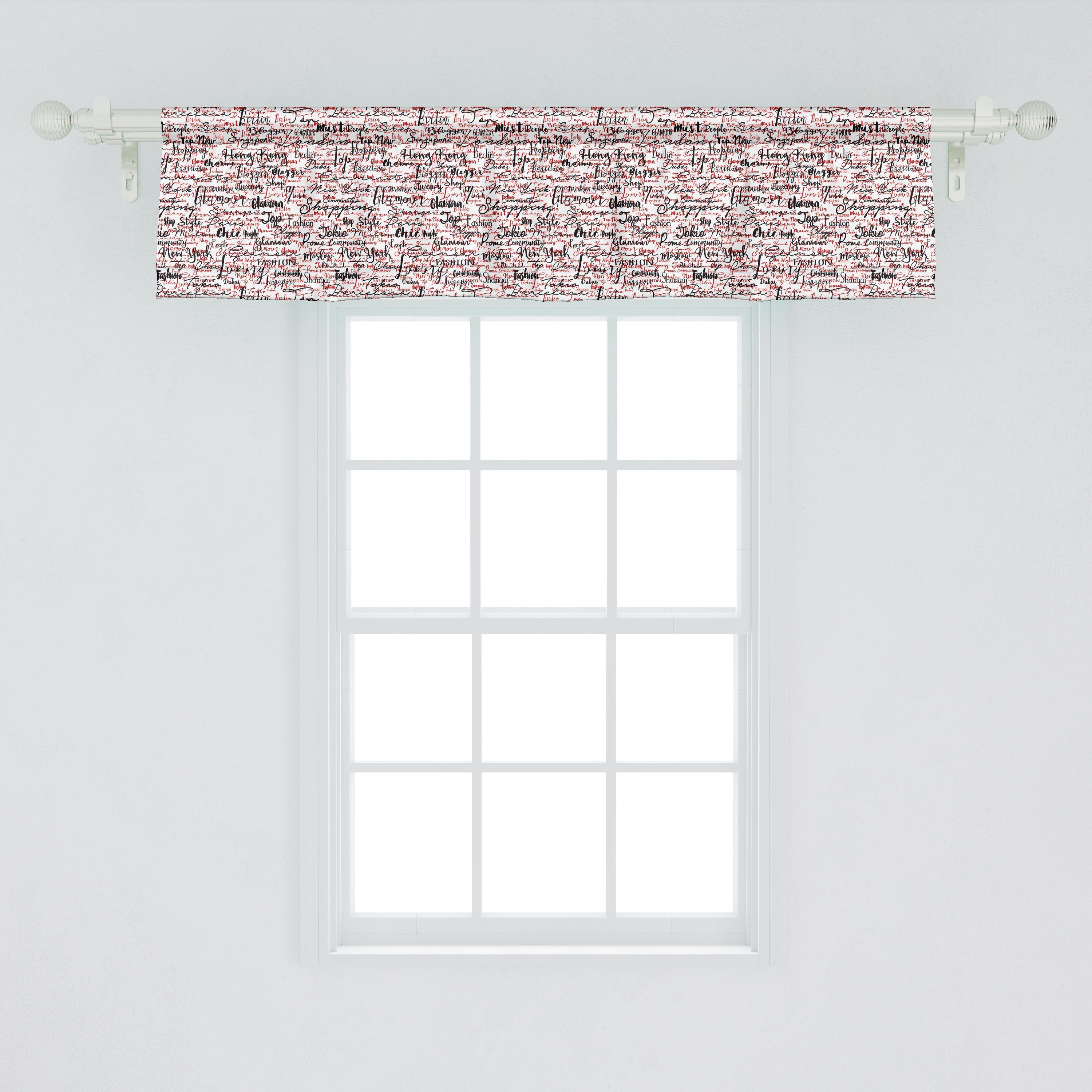 Scheibengardine Vorhang Volant für Stangentasche, und Küche Art Microfaser, Worte Abakuhaus, Schlafzimmer Dekor Populäre mit Weise Modern