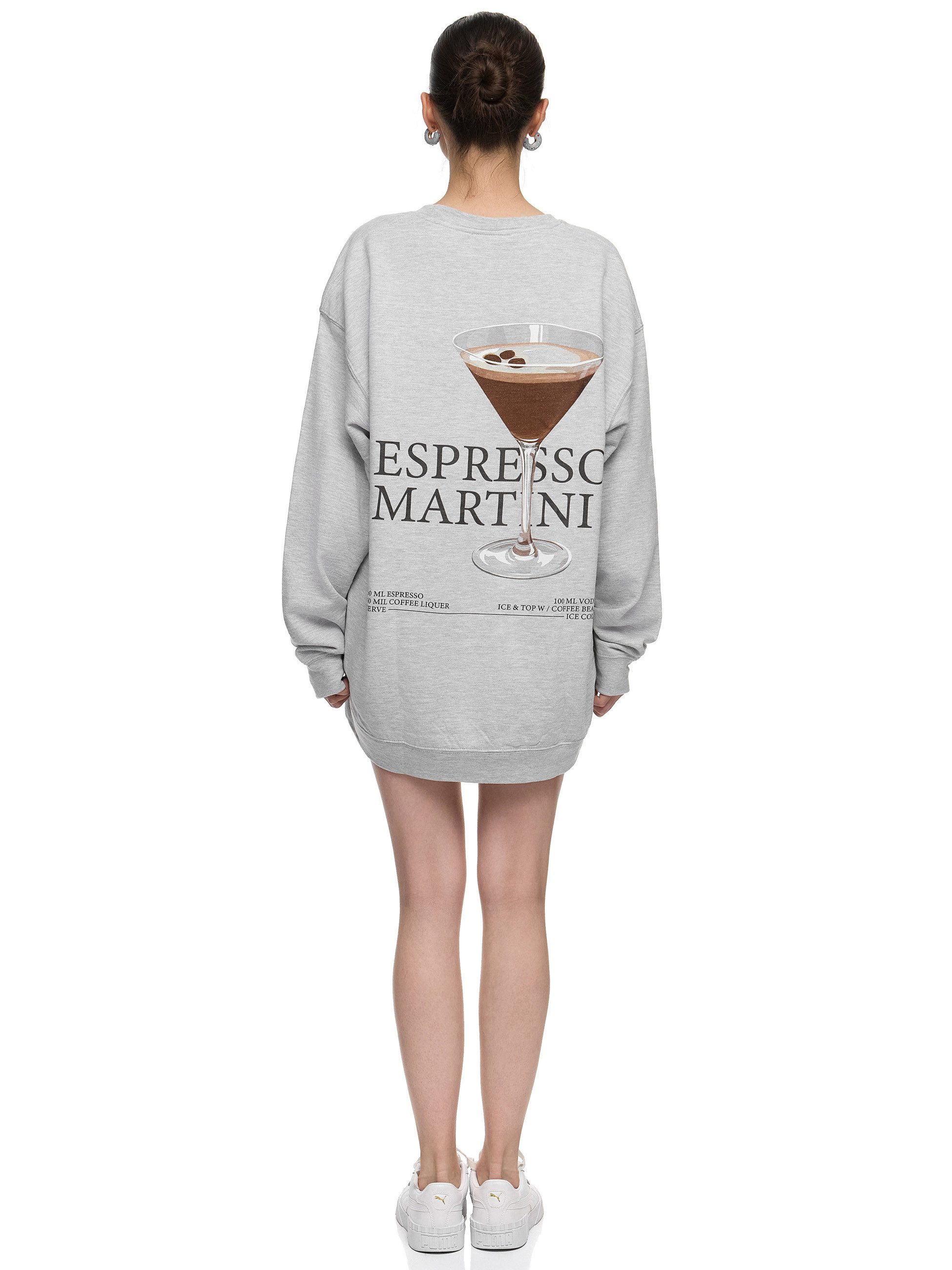 Worldclassca Sweatshirt Worldclassca Oversized Sweatshirt ESPRESSO Print Langarm Pullover Print ESPRESSO MARTINI
