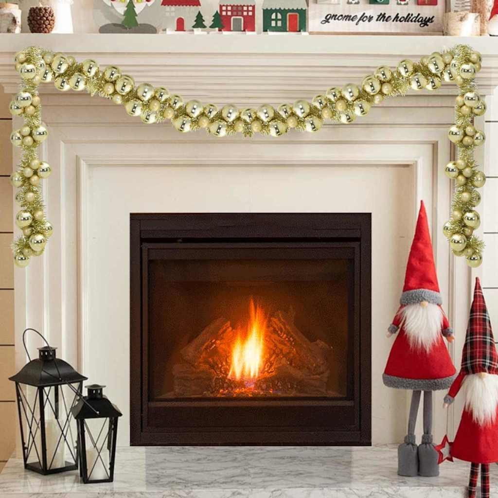 furnicato Girlanden Weihnachtsgirlande aus Polystyrol, faltbar, goldfarben (1-tlg), Wasserdichte Tannengirlande, faltbar und für den Außenbereich geeignet