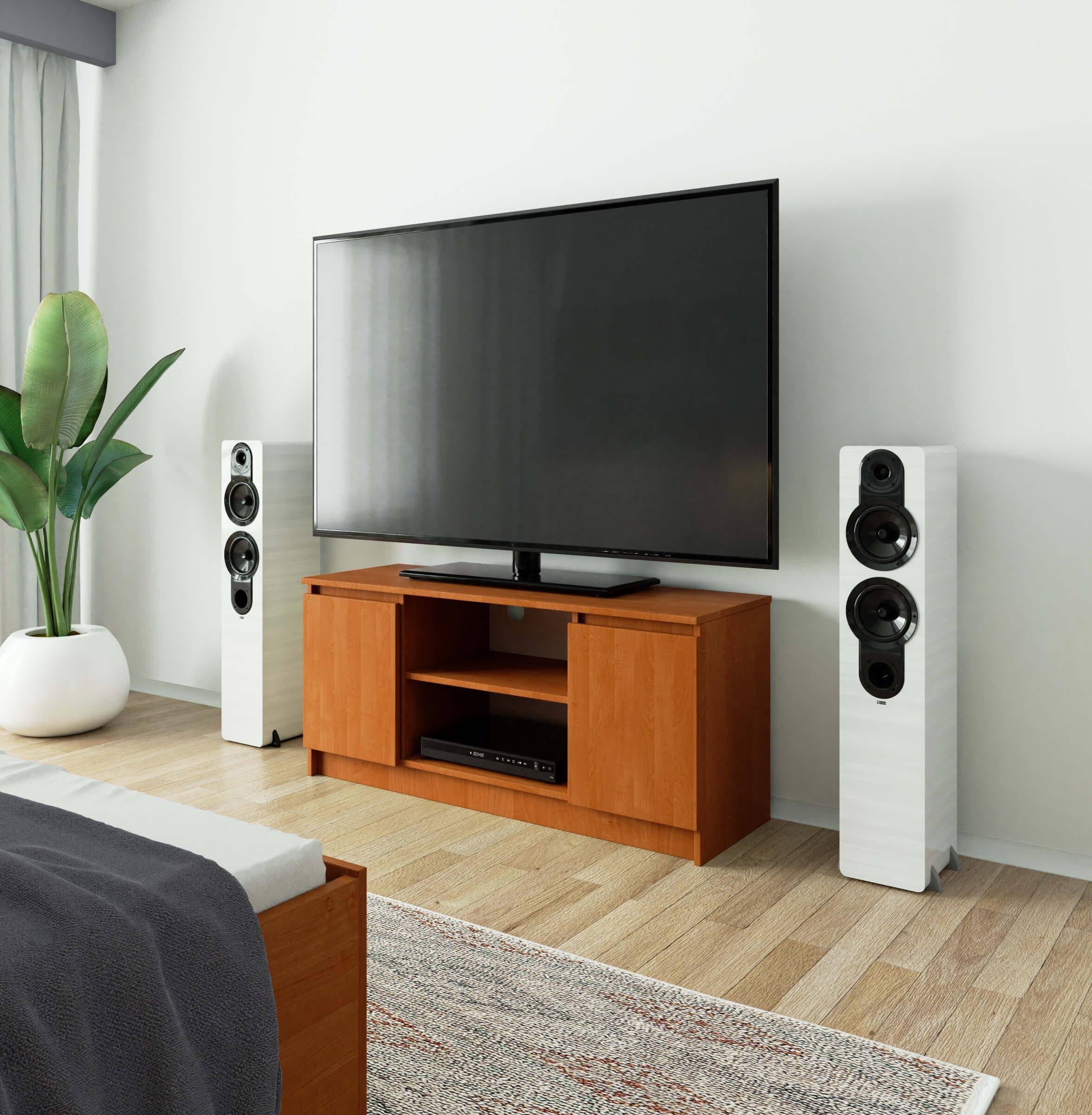 Raumhirsch Furniture Lowboard, TV-Schrank - Elegantes Design für Ihr Wohnzimmer - Fernsehtisch, 120 cm für TV bis 65", 2 Türen, 2 Böden, bis 75 kg, kratzfest