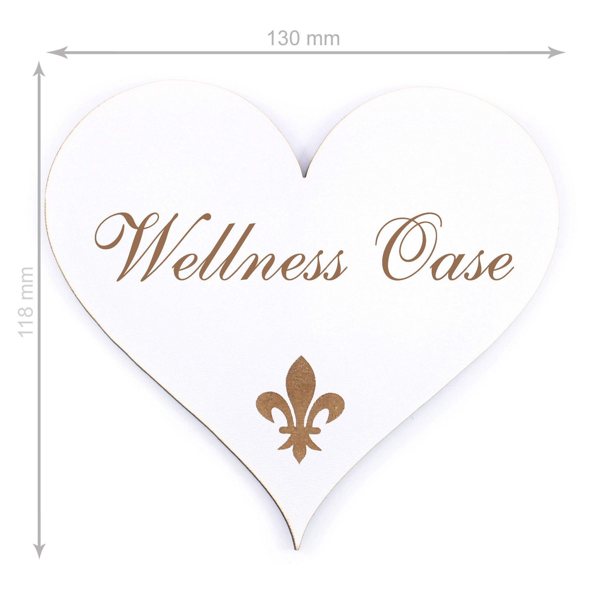Thumbnail - Dekolando Hinweisschild Türschild Herz - Wellness Oase - Schild 13 x 12 cm - Schilder Türschil