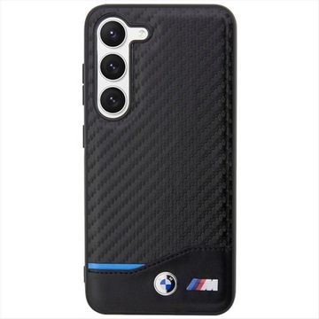 BMW Handyhülle BMW Leather Carbon Hardcase Hülle für Samsung Galaxy S23 Plus Schwarz