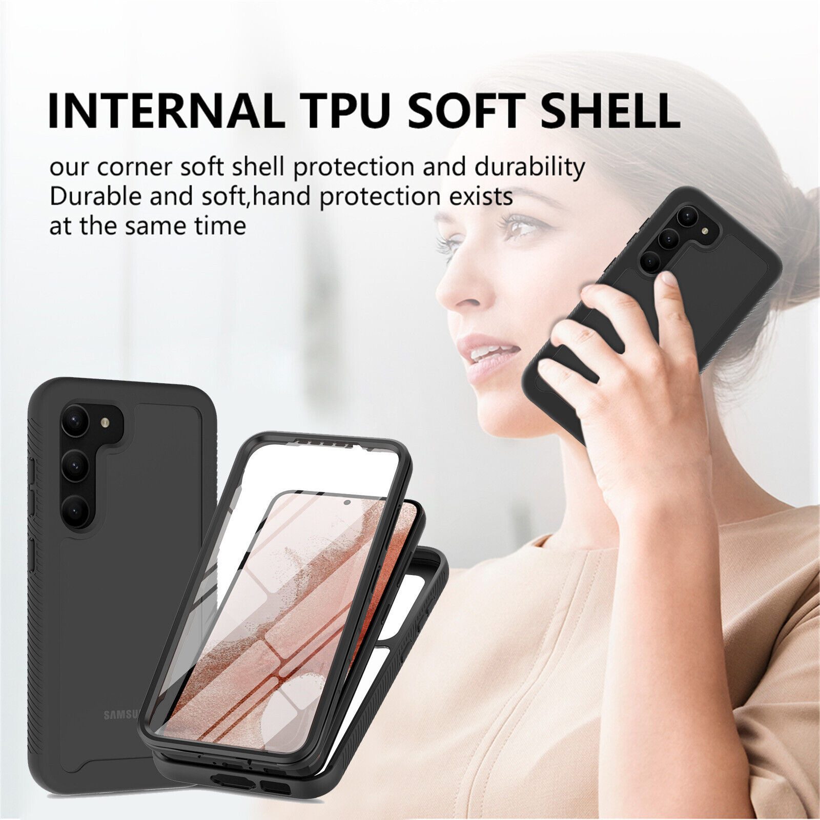 betterfon Handyhülle für Samsung Galaxy S23 TPU Case mit 360° Rundumschutz Displayschutz, 360 Grad Hülle mit Displayschutz und Fingerprint – Bild 5 von 5
