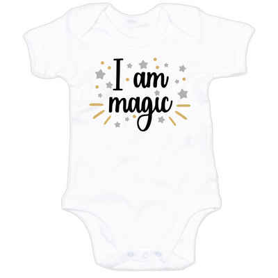 G-graphics Kurzarmbody Baby Body - I am magic mit Spruch / Sprüche • Babykleidung • Geschenk zur Geburt / Taufe / Babyshower / Babyparty • Strampler