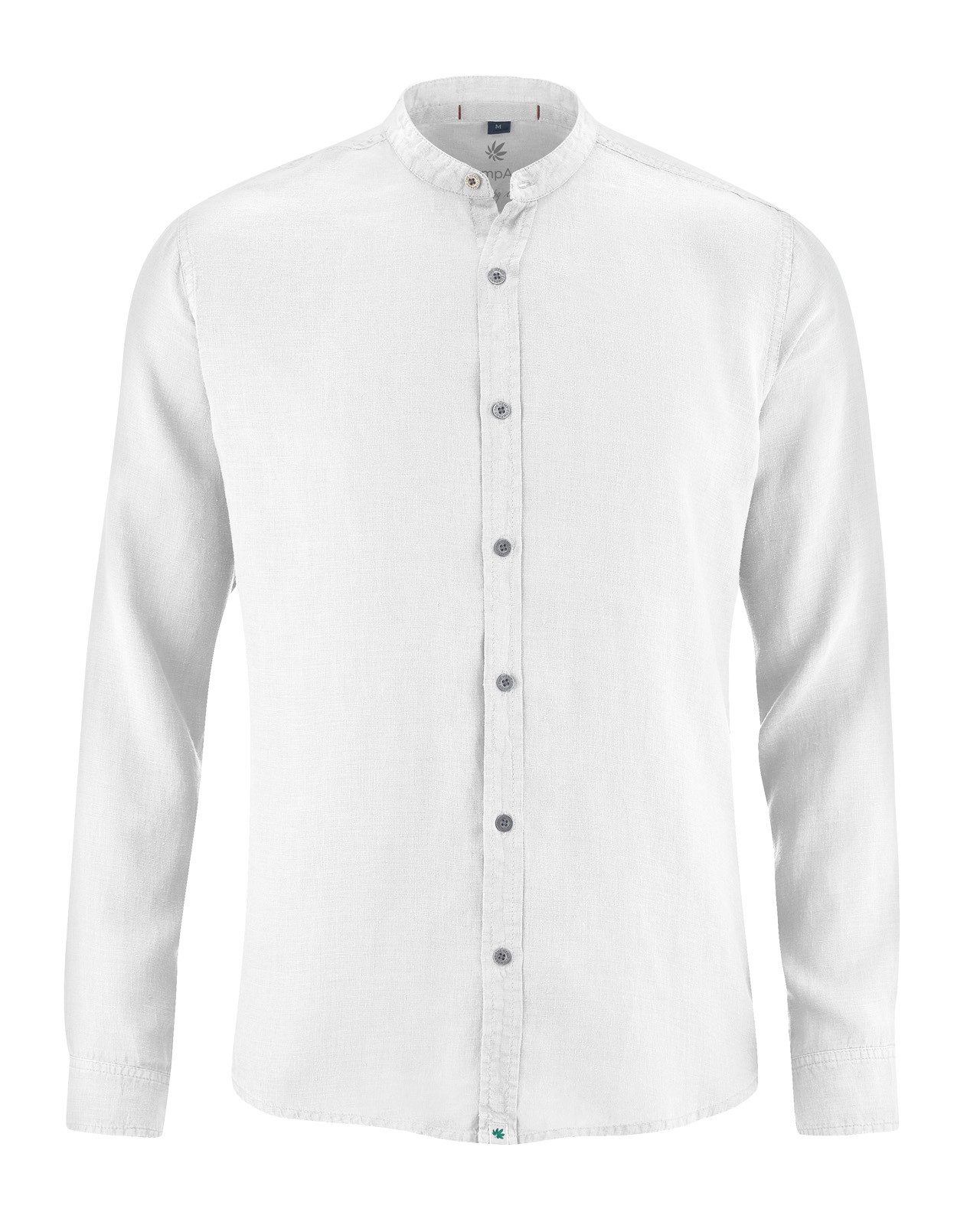 HempAge Langarmhemd 100% Hanf Stehkragenhemd - Slim Fit