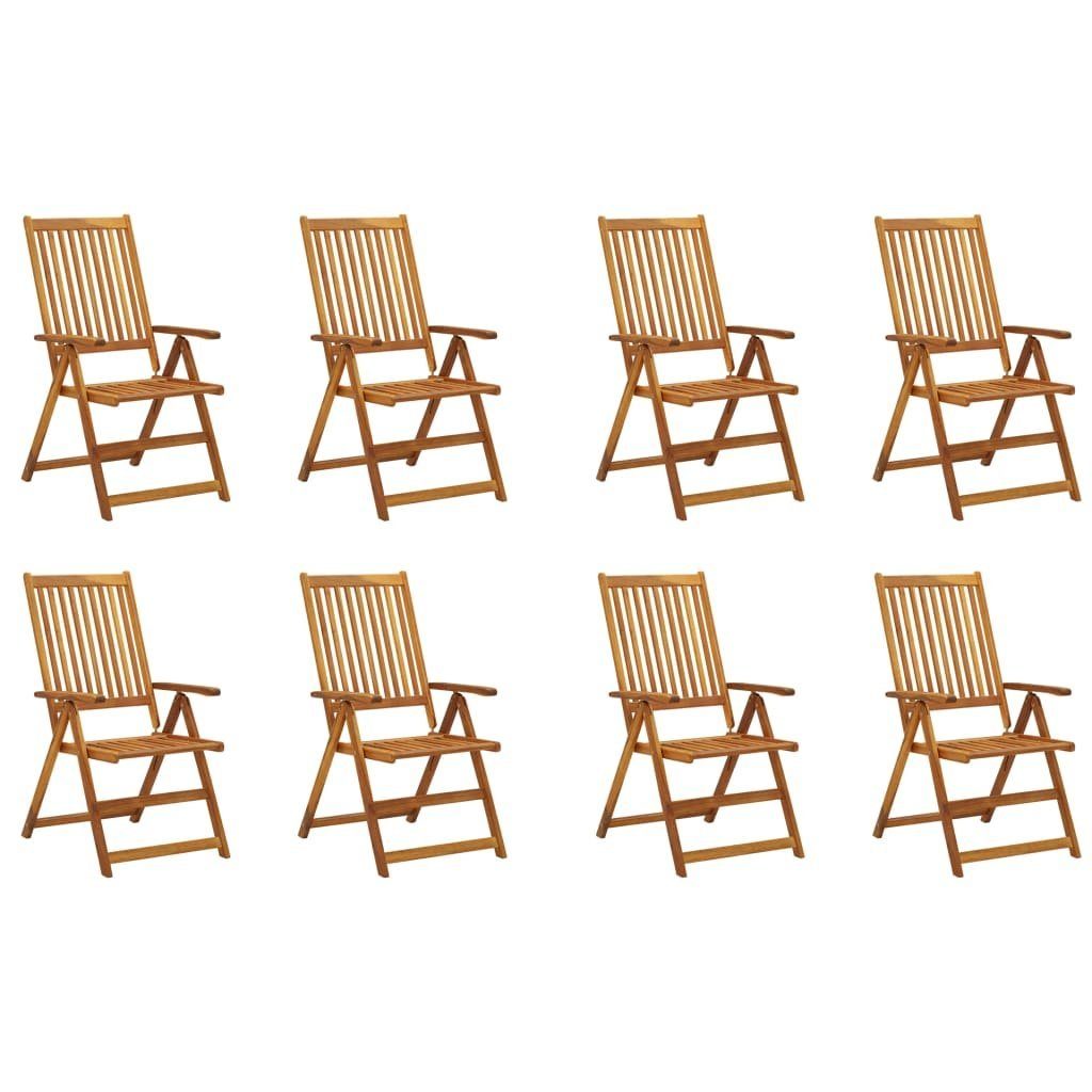 Massivholz Stk. Akazie Klappbare Gartenstühle furnicato mit Gartenstuhl 8 Kissen