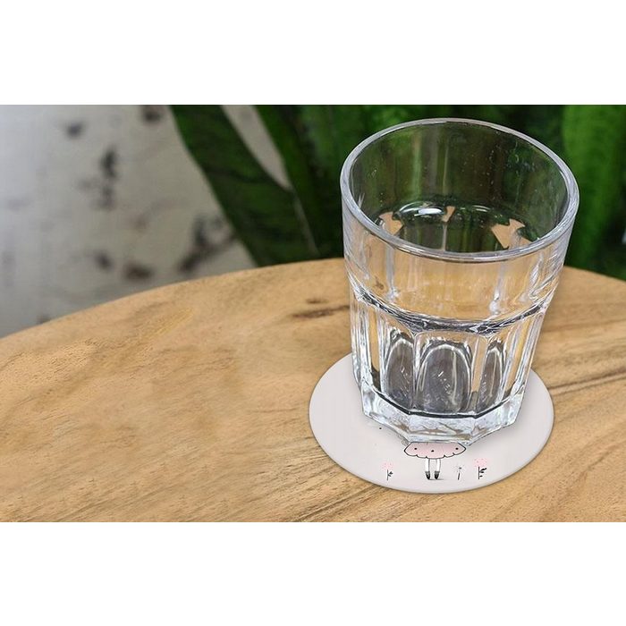 MuchoWow Glasuntersetzer Prinzessin - Blumen - Krone - Mädchen - Sterne Zubehör für Gläser 6-tlg. Getränkeuntersetzer Tassenuntersetzer Korkuntersetzer Tasse Becher