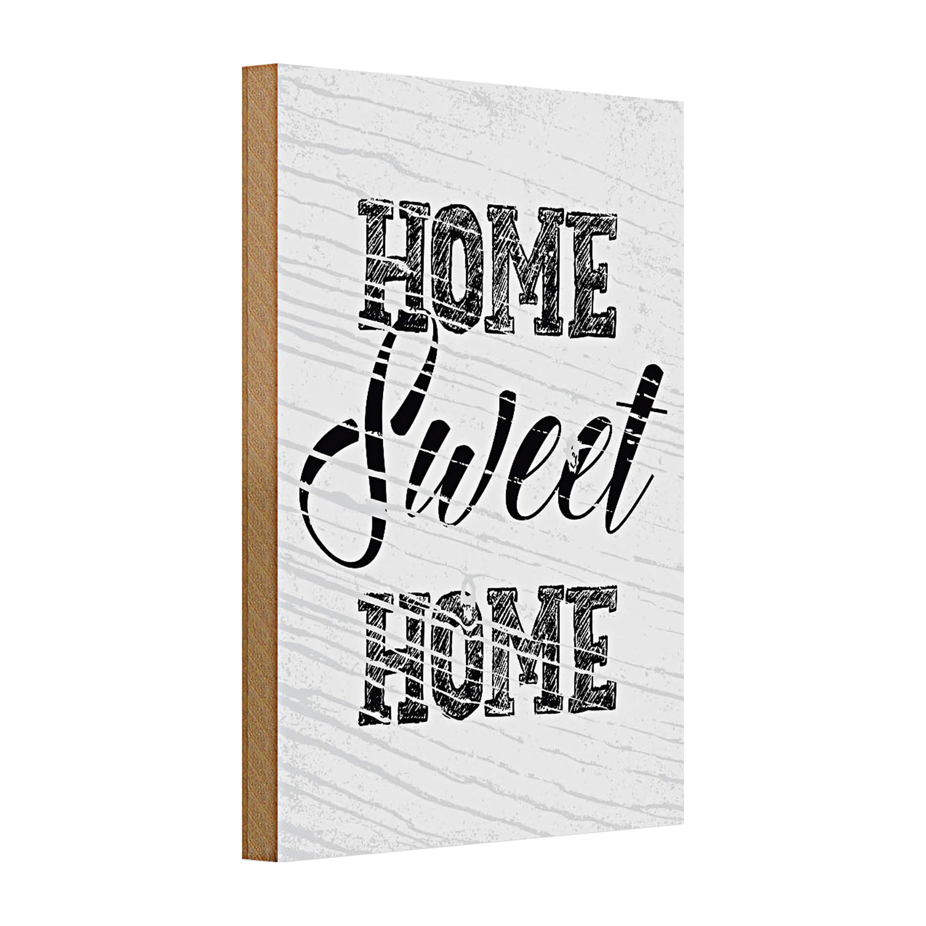 Roomando Holzbild Holzschild Spruch Home Sweet Home 20x30cm