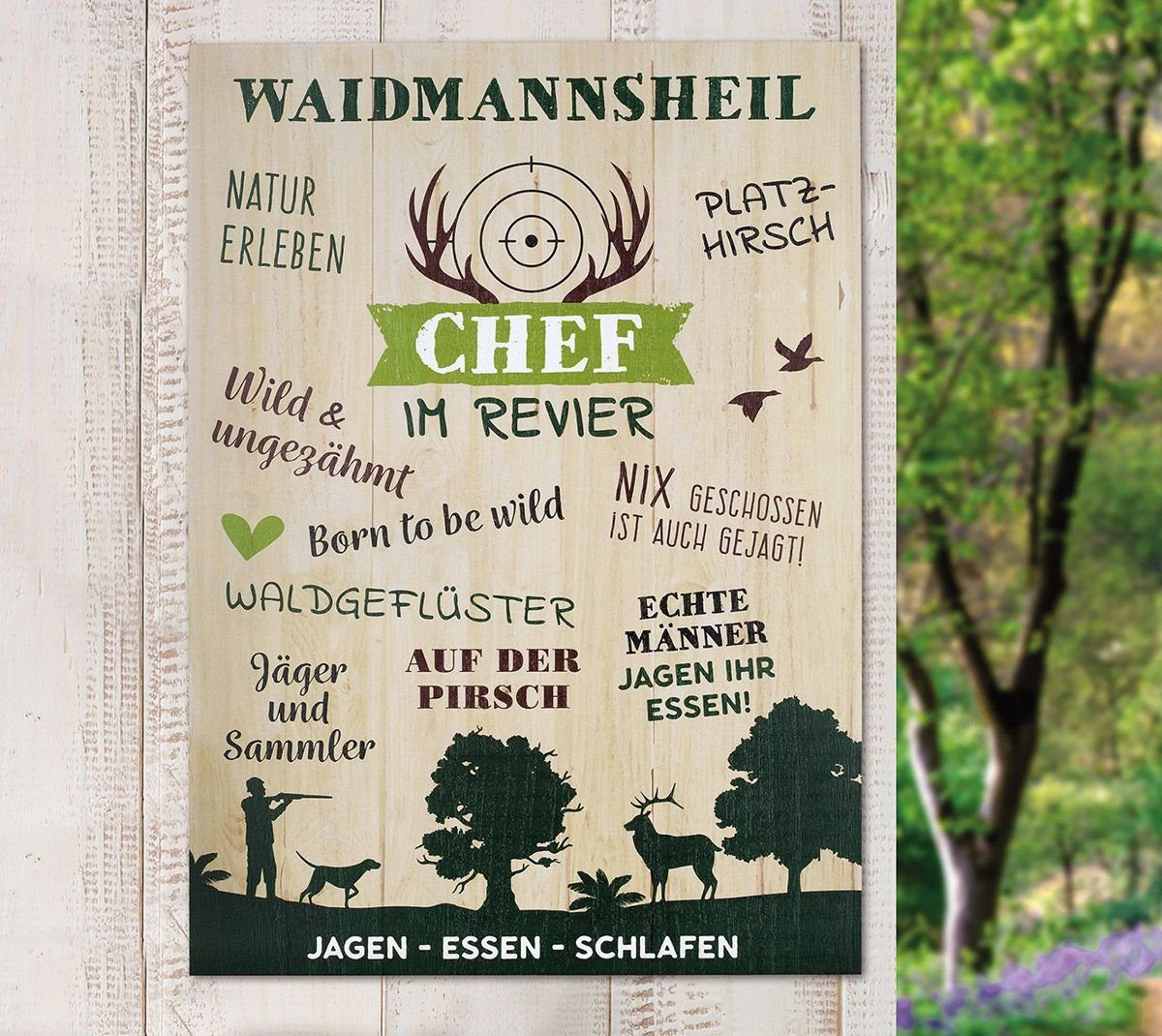 GILDE Wandbild, Sprüche, Halber Meter Holzschild in Gross Vintage Stil mit Spruechen oder