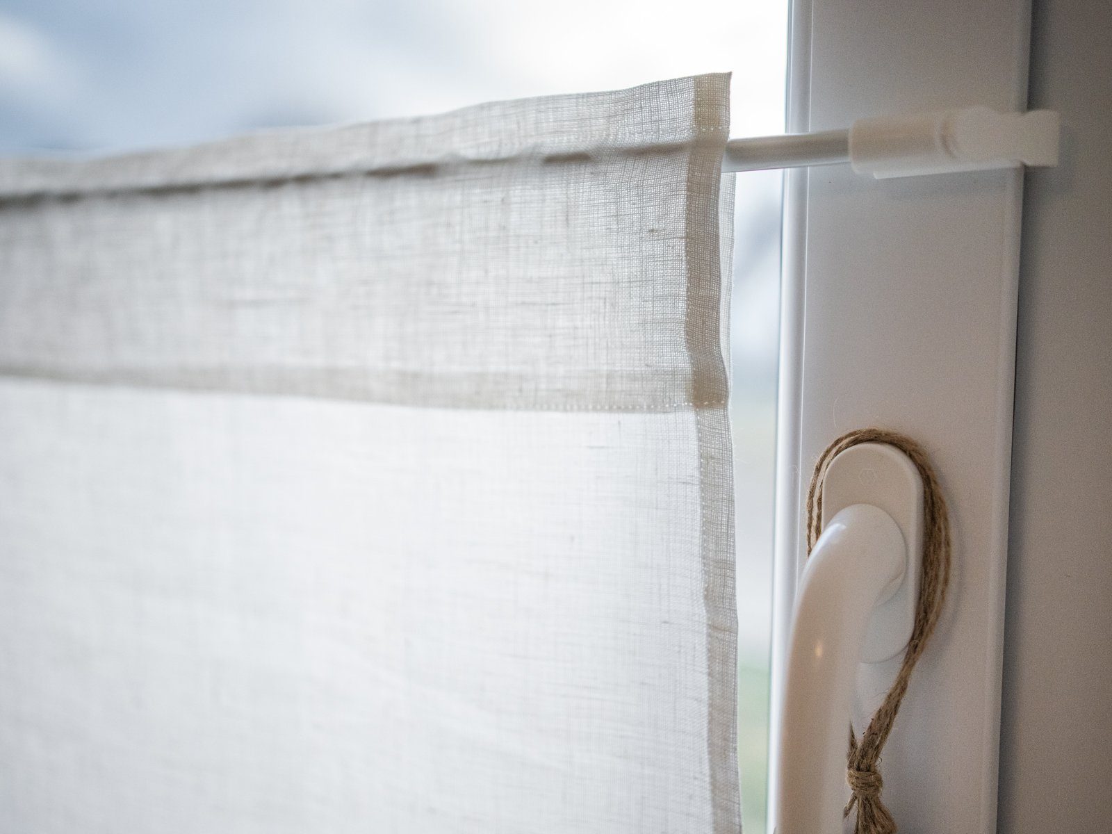 beties Scheibengardine Leinen (1 St), Stangendurchzug, halbtransparent, 100 günstig online kaufen