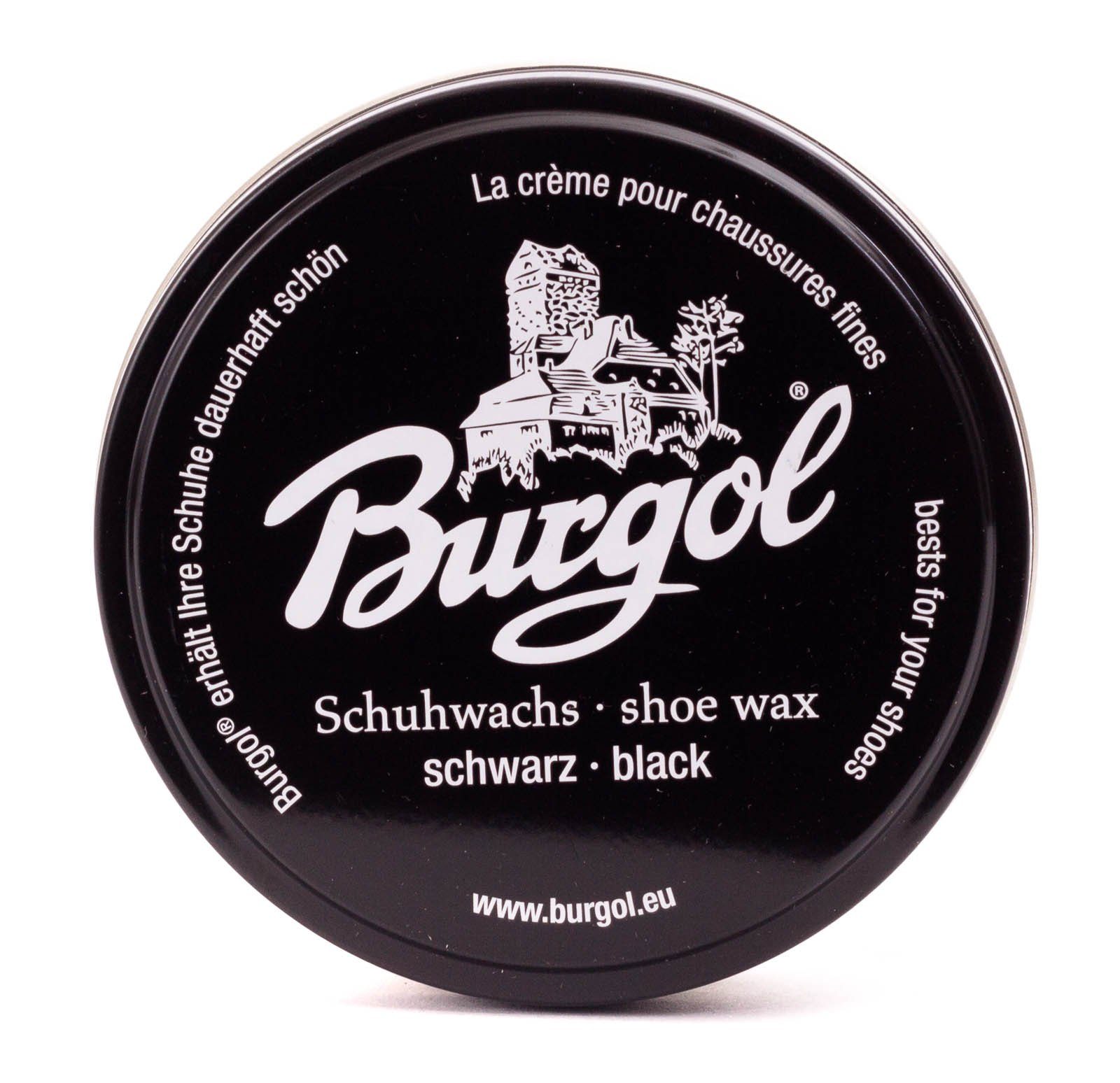 Burgol Schuhputzbürste Schuhpflegeset Basic - Schwarz und das Rundumset perfekte mit Bürsten Schuhcreme