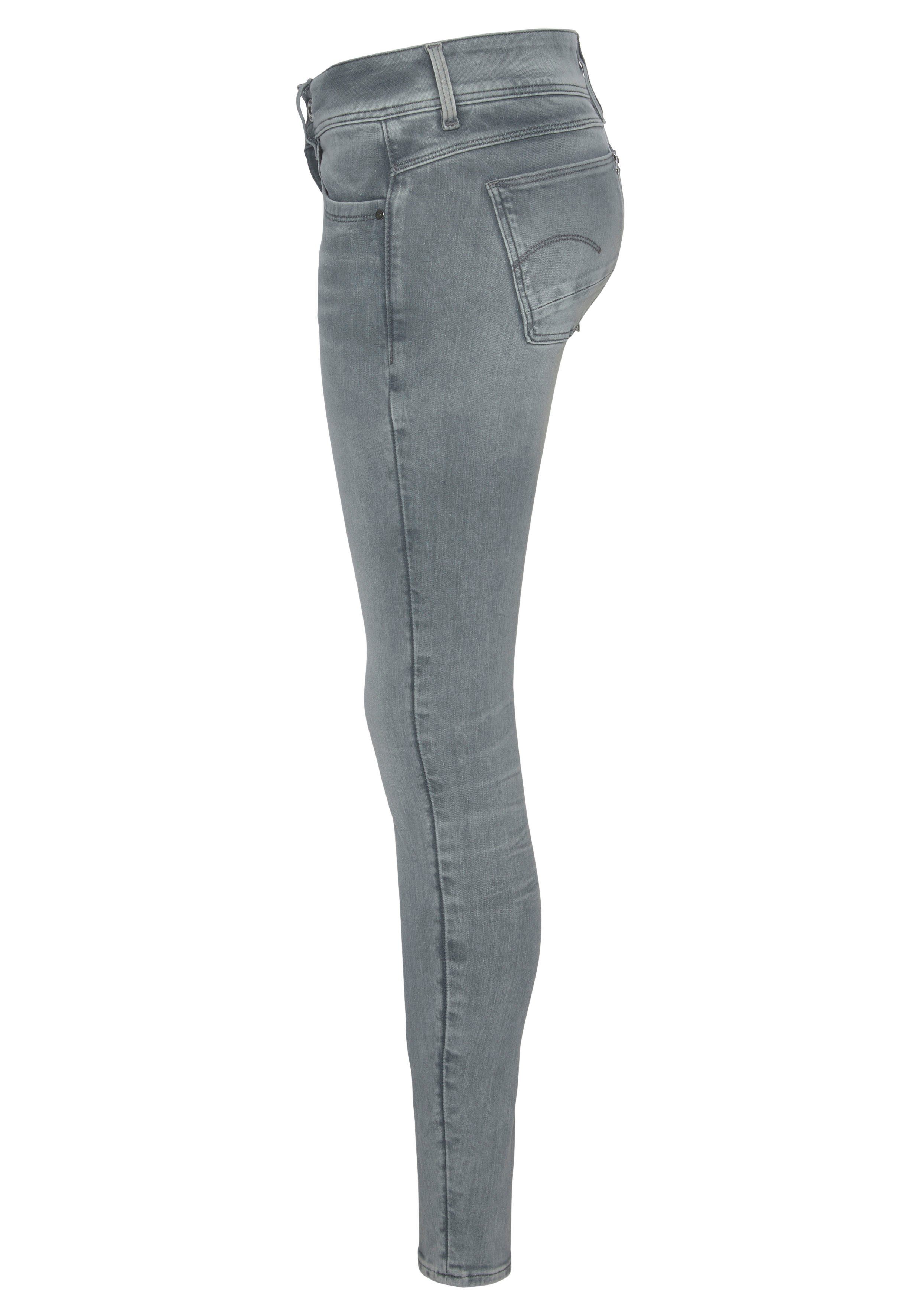 G-Star RAW Skinny-fit-Jeans Mid Elasthan-Anteil faded mit grey Waist Skinny industrial