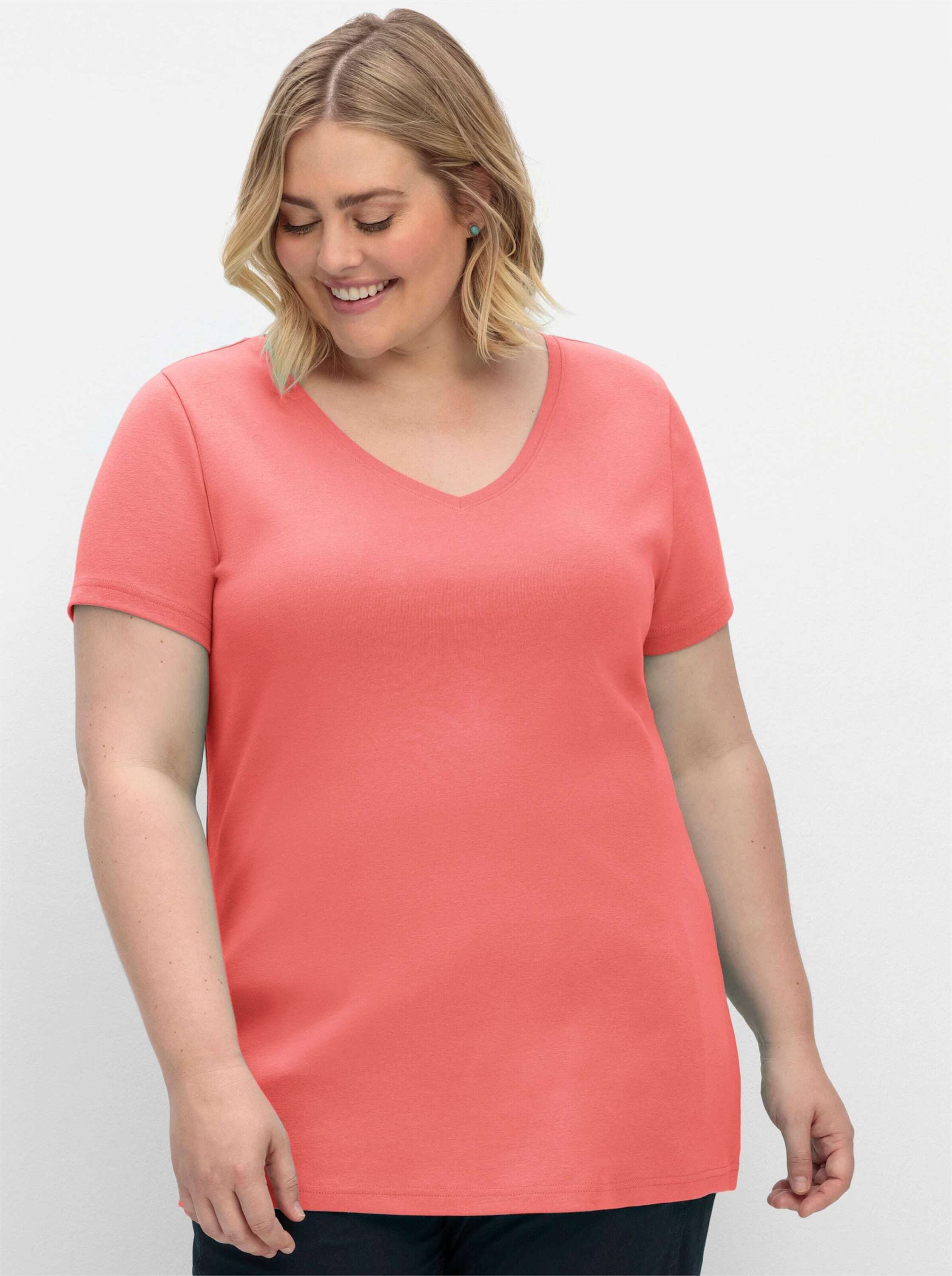 Sheego T-Shirt T-Shirt Kurzarm mit V-Ausschnitt – Bild 3 von 5