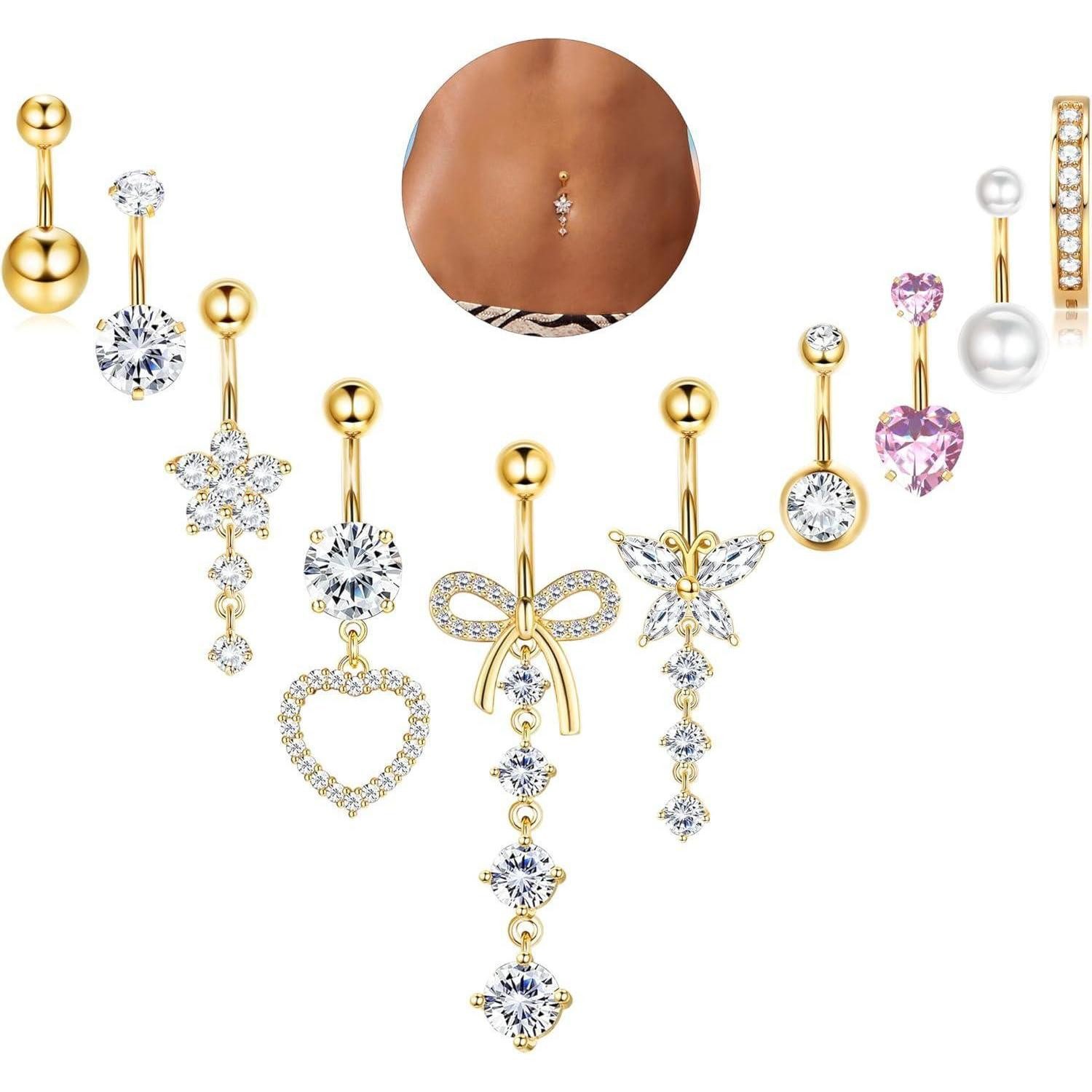 YADOCA Bauchnabelpiercing-Set 10 Stk. 14G Bauchnabelpiercing günstig online kaufen