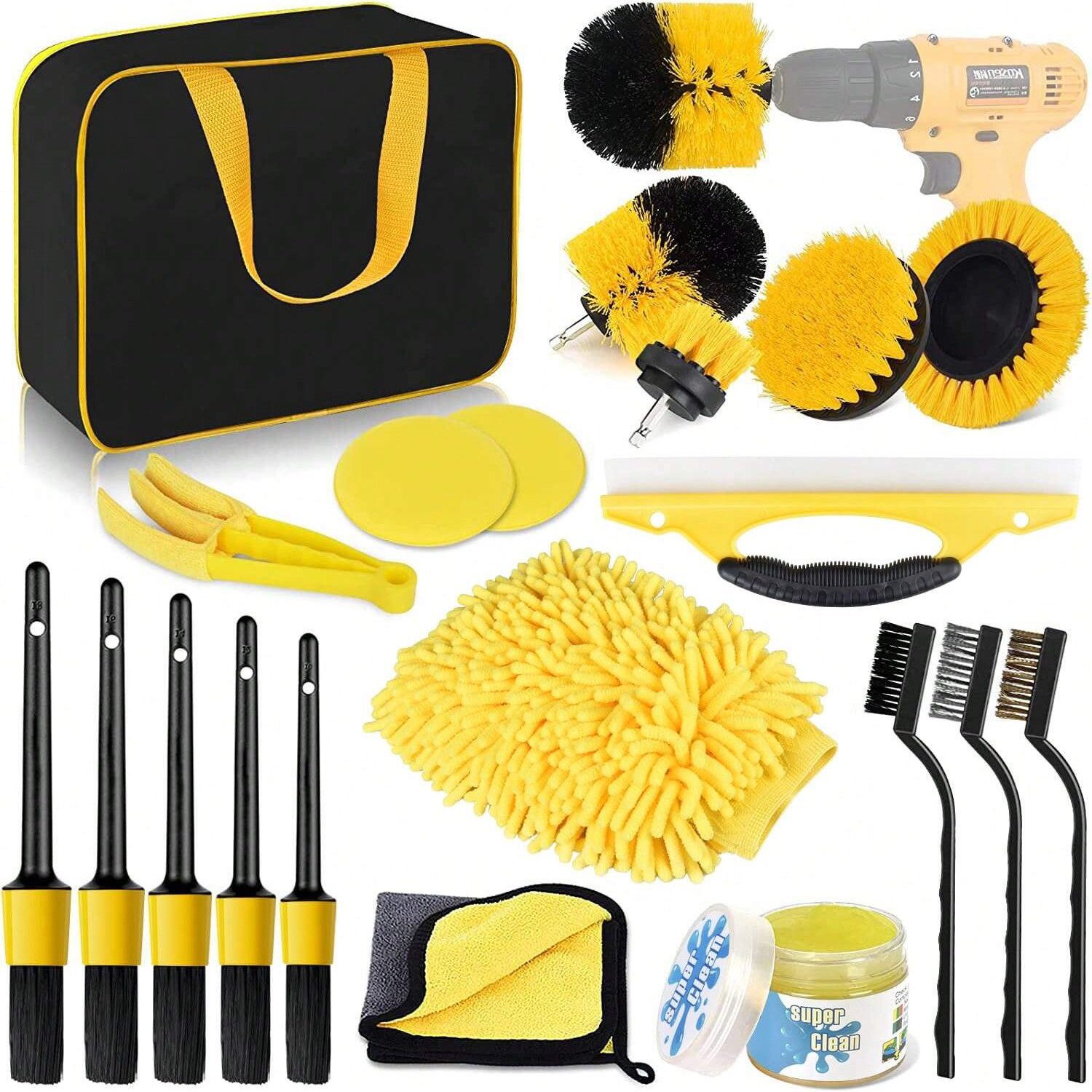 Autowaschbürste Auto Reinigungsset, 20 Pcs Autopflege Set, Auto Detailing Pinsel