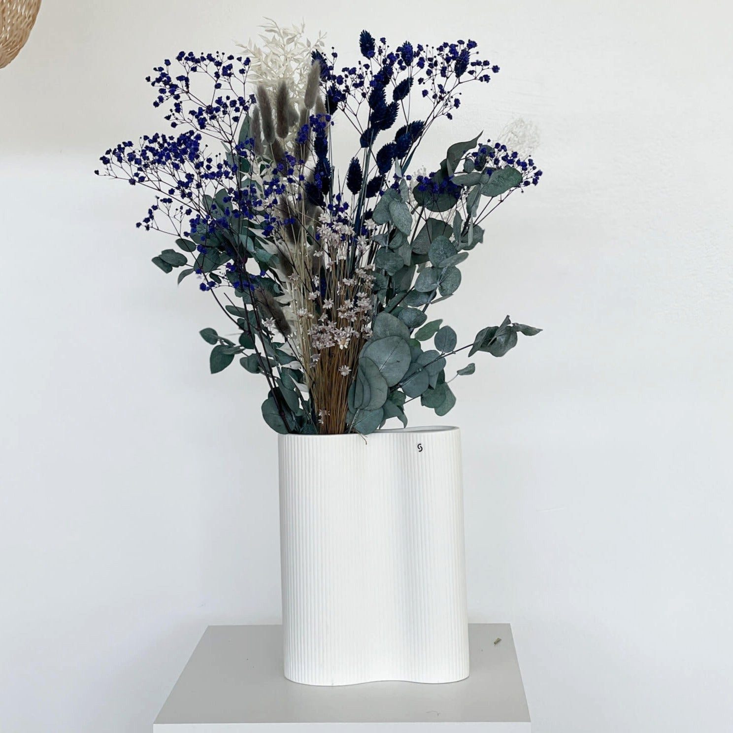 Trockenblume Trockenblumenstrauß Eukalyptus blau, LYKKE & You, Höhe 60 cm