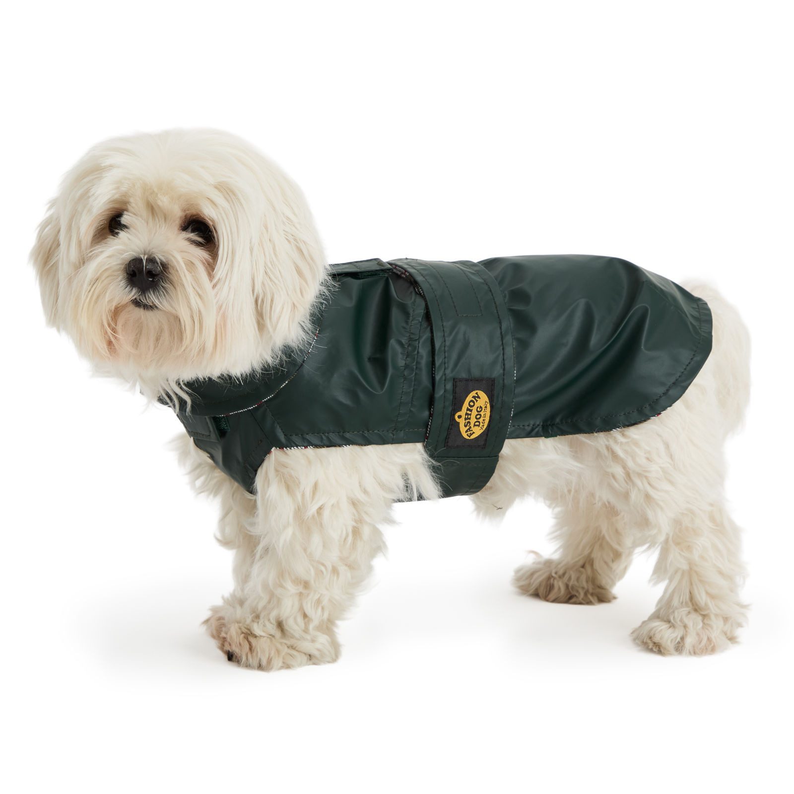 Fashion Dog Hunderegenmantel Hunde-Regenmantel mit Tartan-Futter, dunkelgrün