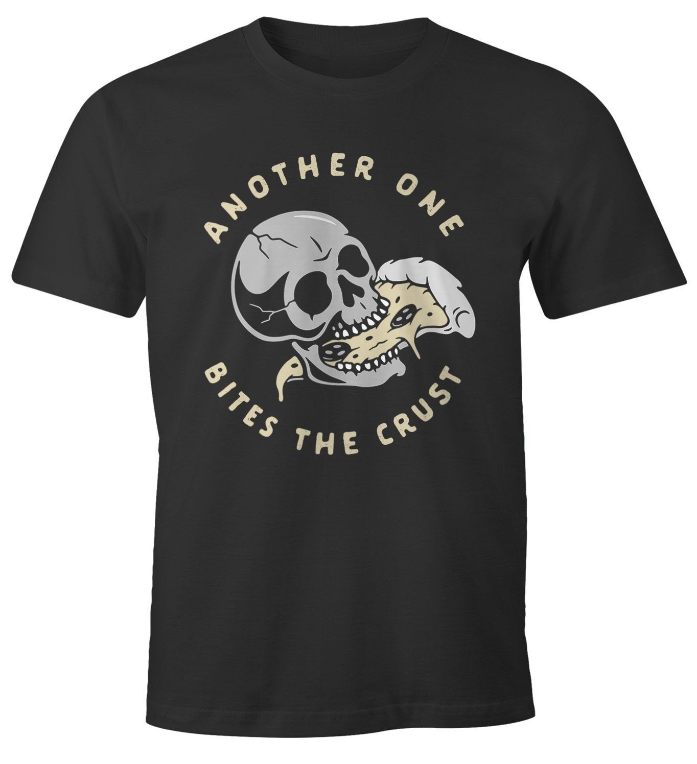 MoonWorks Print-Shirt Herren T-Shirt Pizza Spruch Another one bites the cru günstig online kaufen