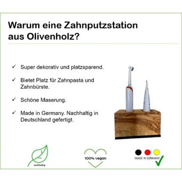 Olivenholz-erleben Zahnputzbecherhalter Zahnputzstation ELEKTRA, (1-St), antibakterielle Wirkung