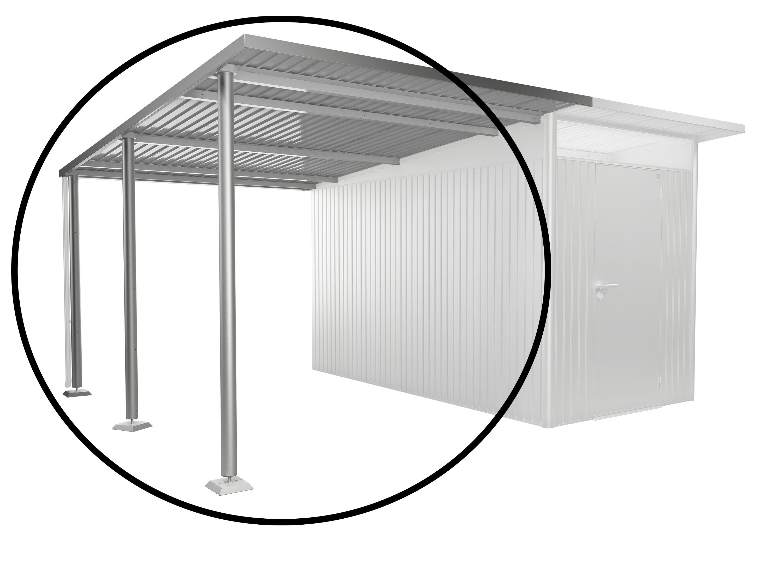 Biohort Gerätehaus-Anbaudach für AvantGarde A4/A8 Gr. L verschiedene Farben, BxT: 243x340 cm