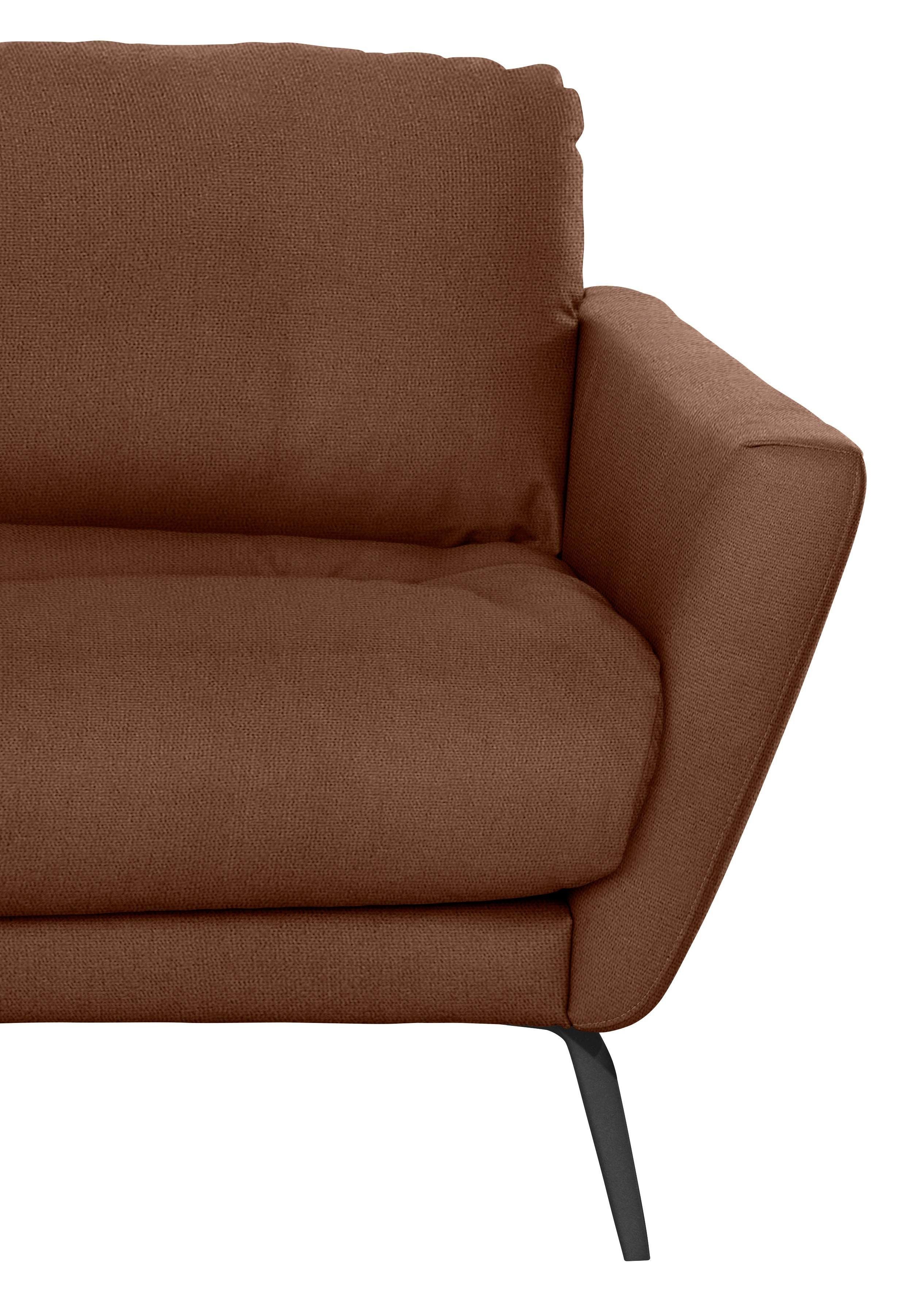 Big-Sofa Sitz, Füße W.SCHILLIG dekorativer softy, schwarz Heftung im mit pulverbeschichtet