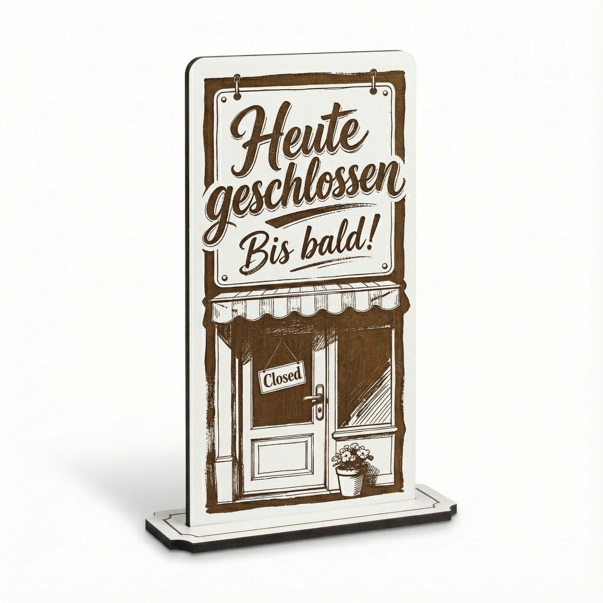 Dekolando Hinweisschild Aufsteller Schild „Heute geschlossen“ – Tischaufsteller 10x20 cm inkl.