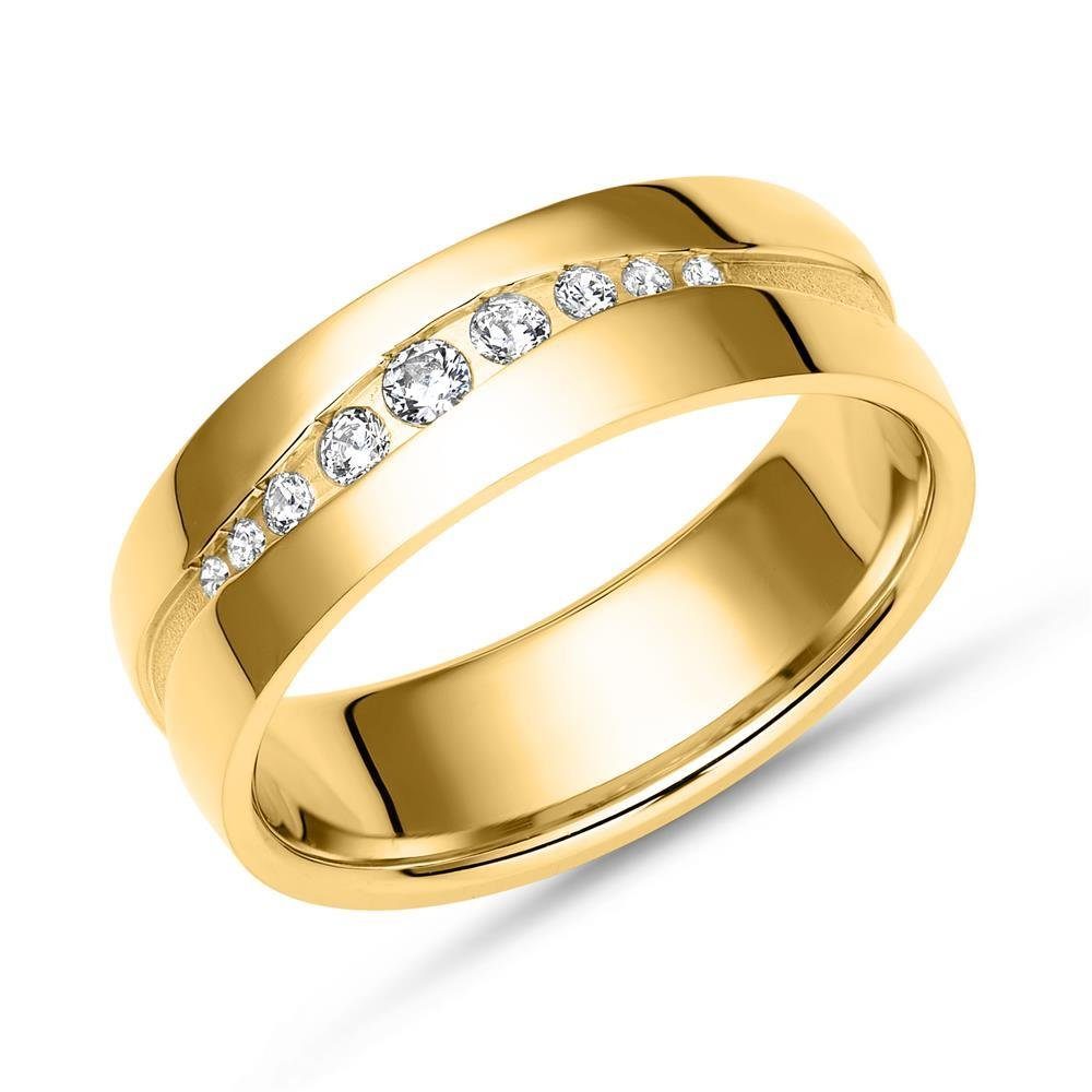 Silberring Vergoldeter Vivo 925er Silberring Zirkonia R8549cz