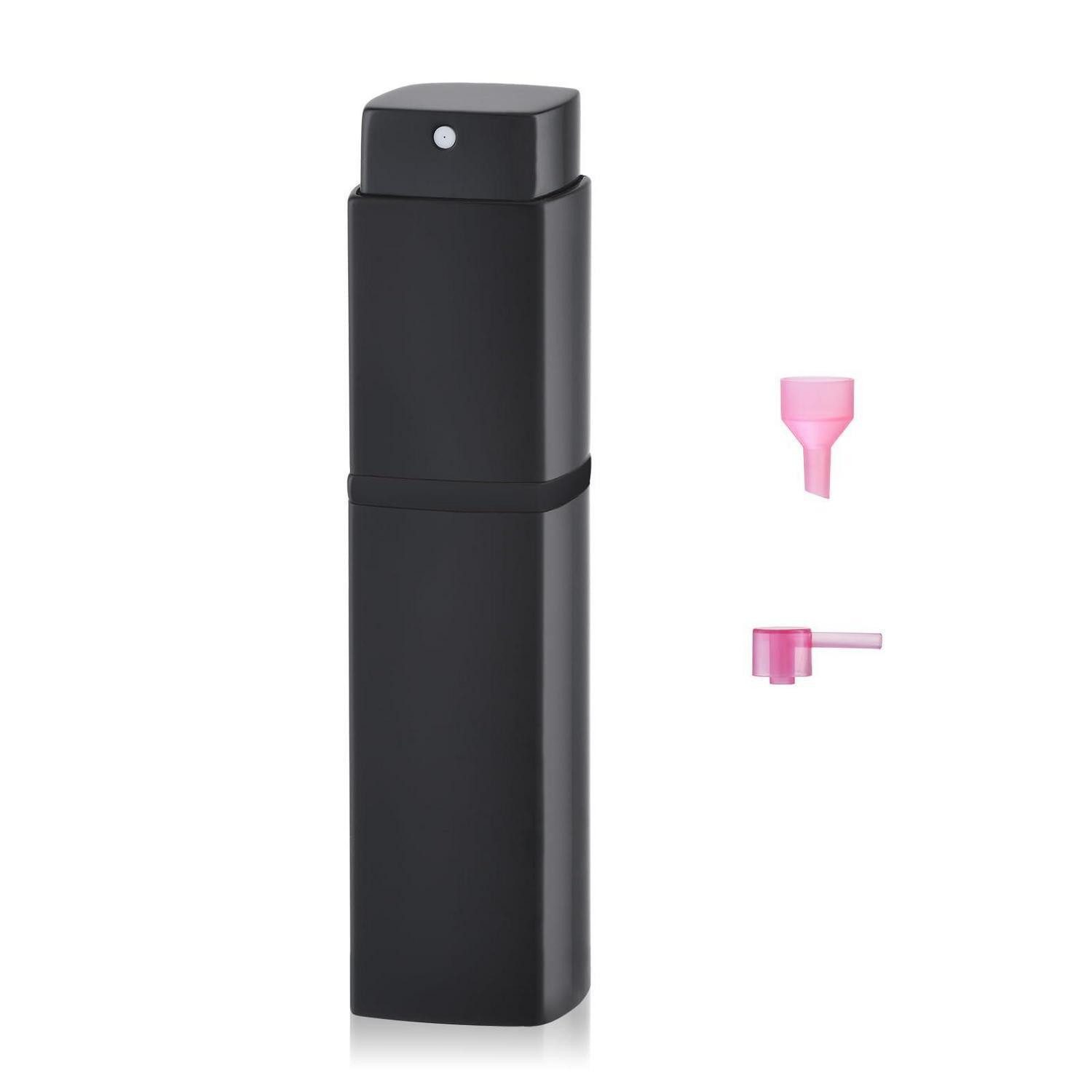 LuxusKollektion Parfümzerstäuber Zerstäuber Parfum Mini Quadratisch 20ml Schwarz