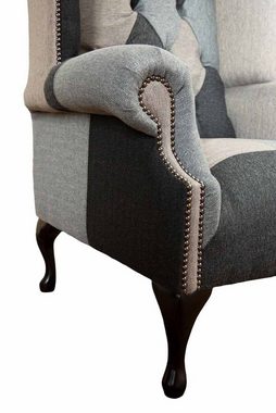 JVmoebel Ohrensessel, Ohrensessel Chesterfield Klassisch Design Sessel Textil Wohnzimmer