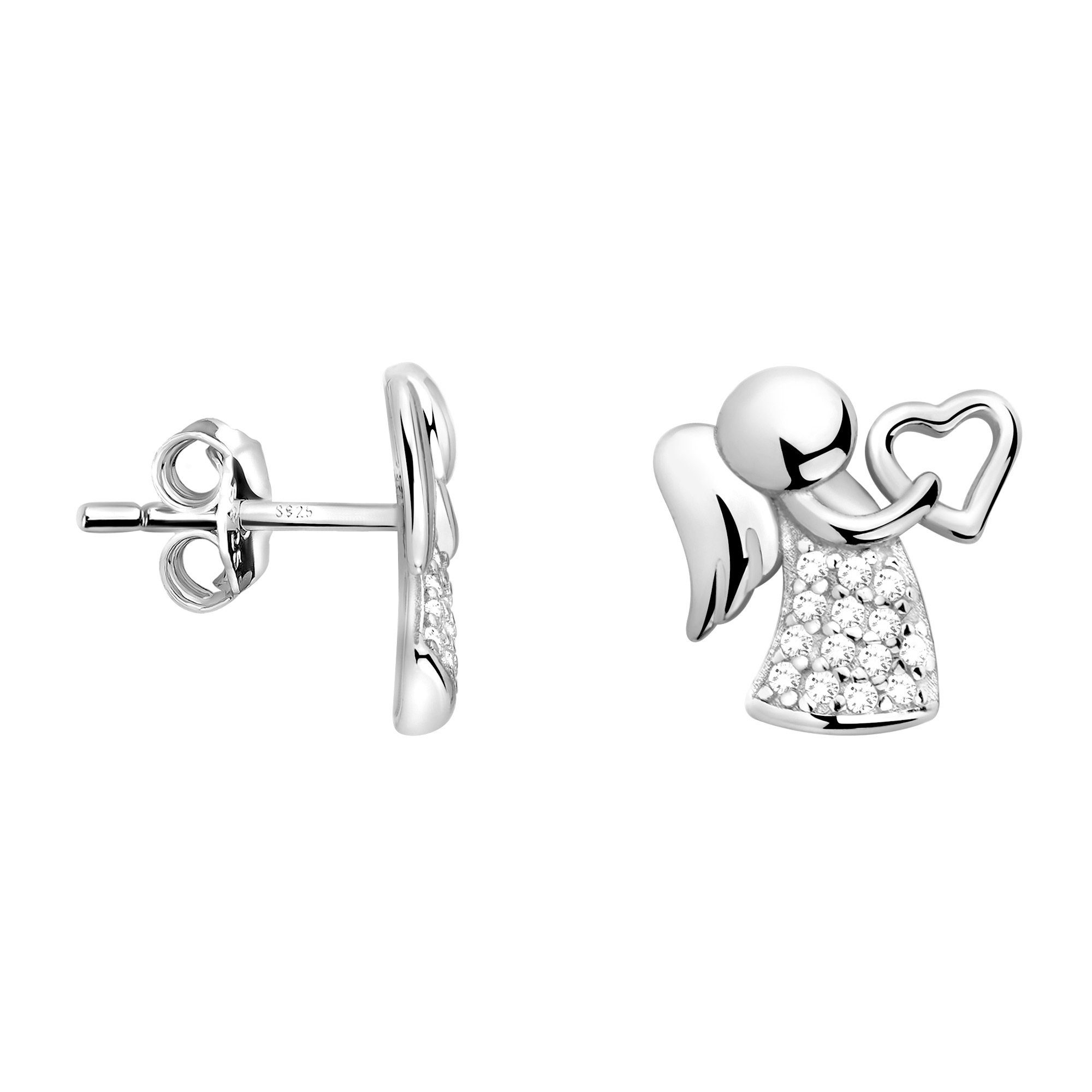 Sofia Milani Paar Ohrstecker Herz Engel, 925 Silber Damen Schmuck - E2334 günstig online kaufen