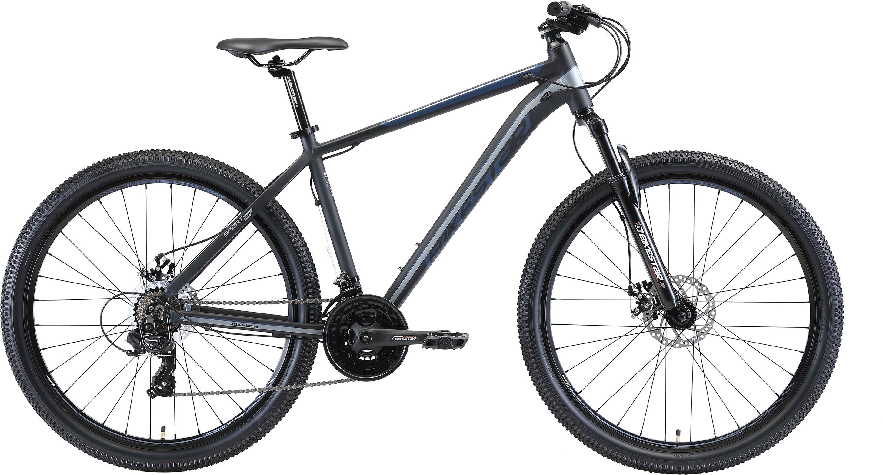Bikestar Mountainbike, 21 Gang Shimano RD-TY300 Schaltwerk, Kettenschaltung, für Damen und Herren, Kettenschaltung