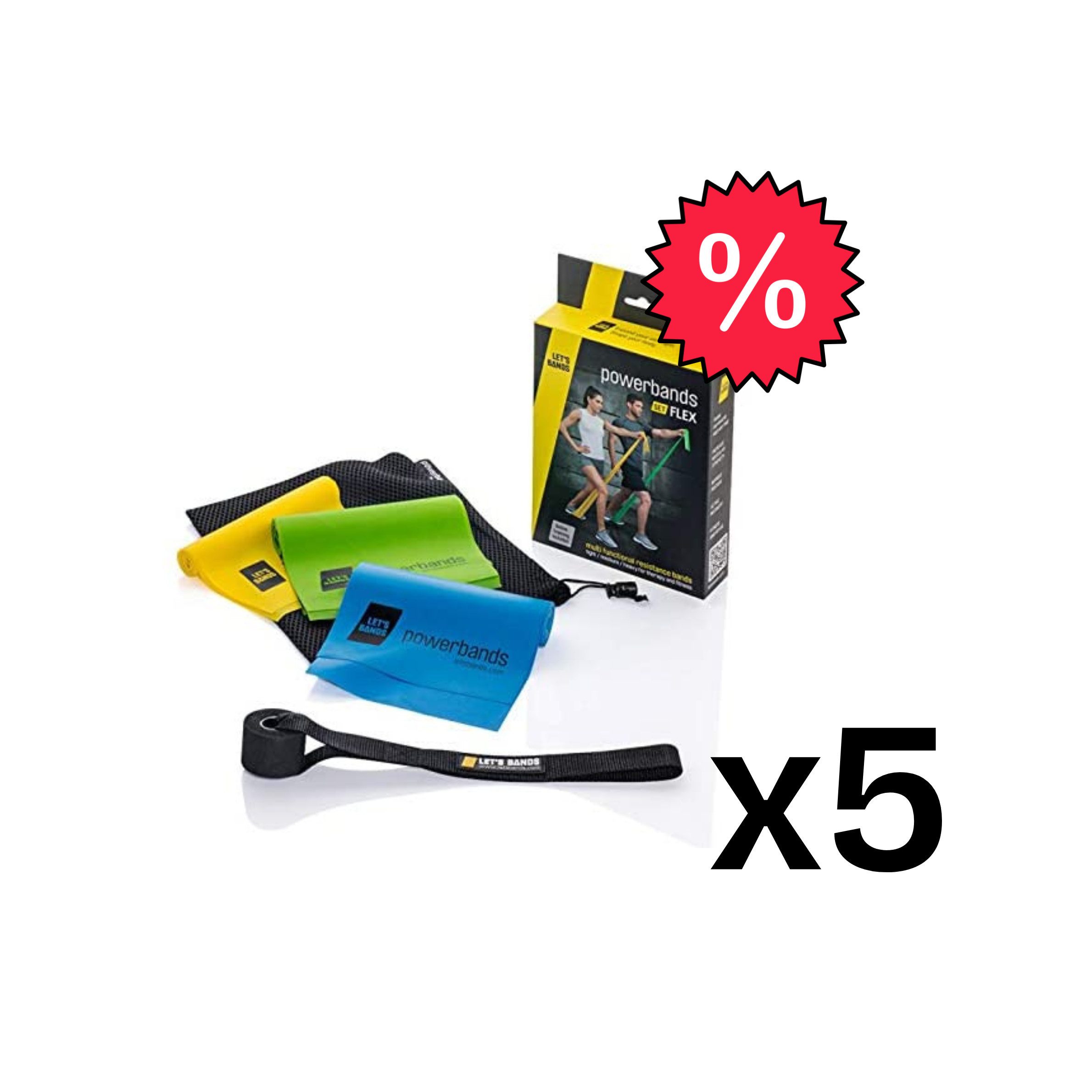 Let's Bands Trainingsbänder Let's Bands Power Set Flex, Kraft- und Intervalltraining, Schulter-, Arm- und Bein-Training