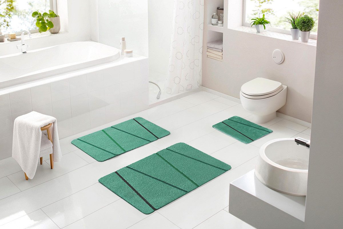 Batex Badematte Vedia, Höhe 27 mm, rutschhemmend beschichtet, fußbodenheizungsgeeignet, Polyacryl, rechteckig, extra weiches und pflegeleichtes Garn