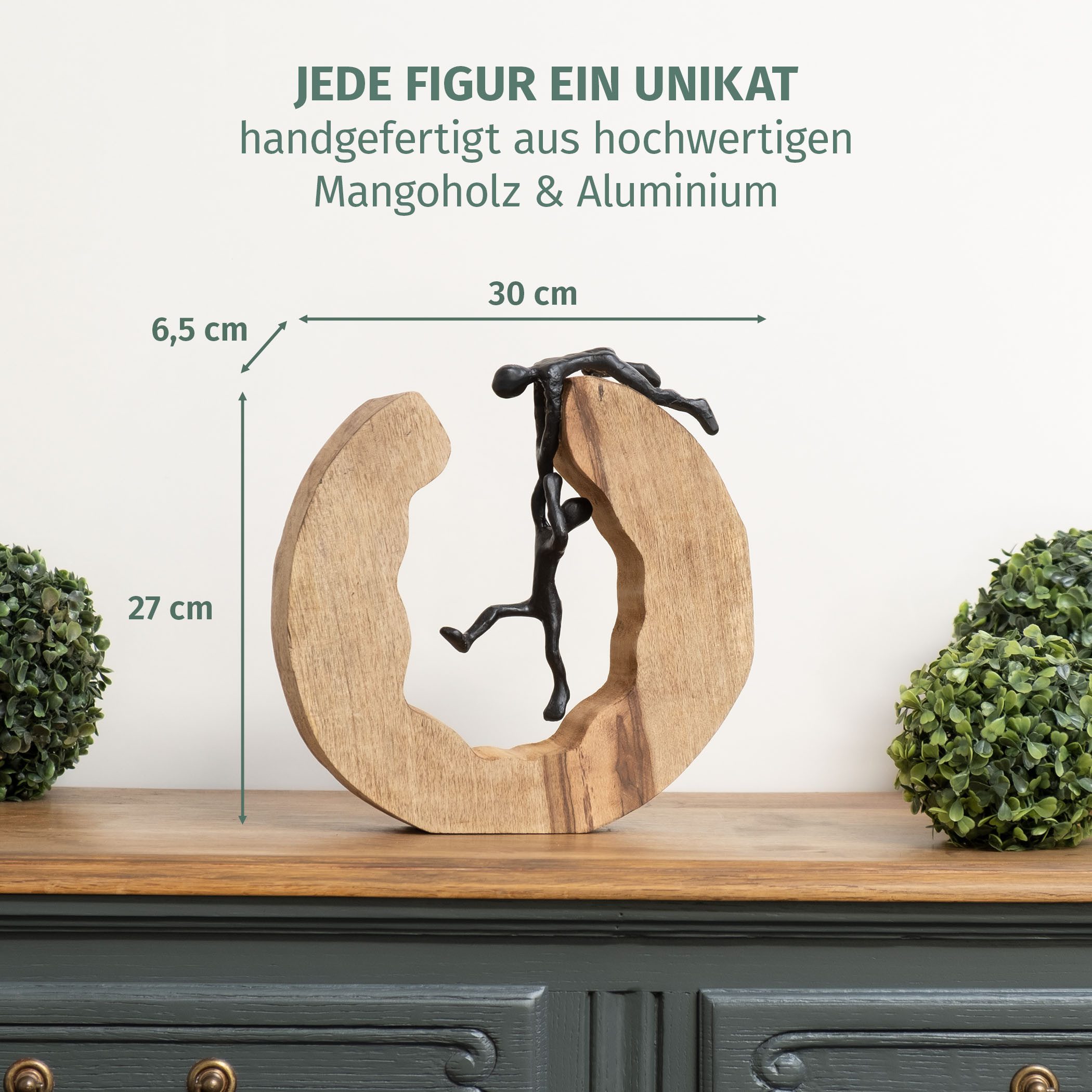 Moritz Skulptur Teamwork, Holz, Tischdeko, Fensterdeko, Wanddeko, Holzdeko, Weihnachtsdeko