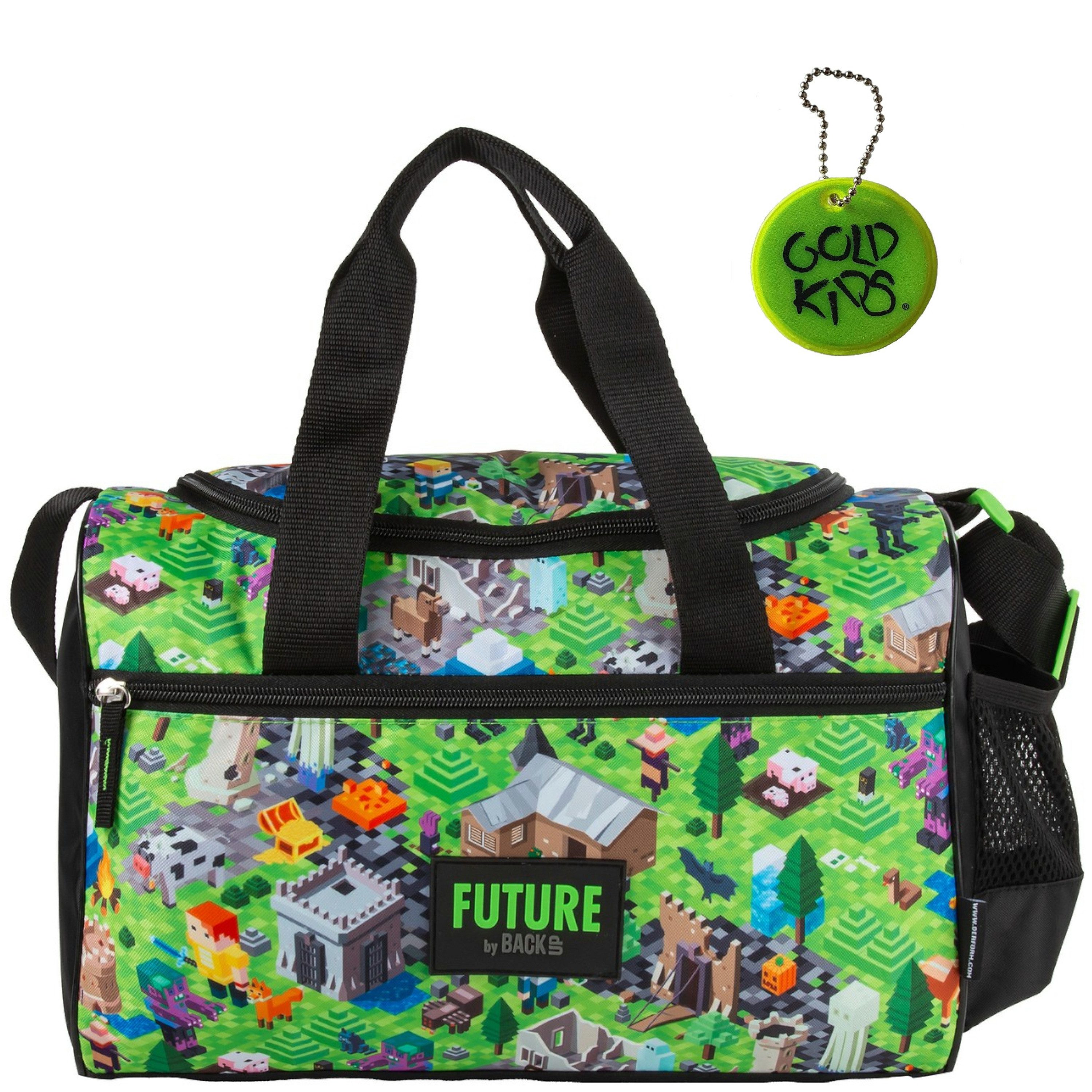 GOLDKIDS Sporttasche Kinder für Mädchen & Jungen - (Umhängetasche mit Fußball Motiv, 1-tlg., - Schwimmtasche mit verstärktem Boden), - Trainingstasche 40 cm x 22 cm x 20 cm