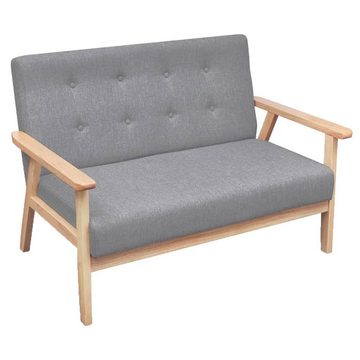 vidaXL Sofa Sofa-Set 2-tlg. Stoff Hellgrau