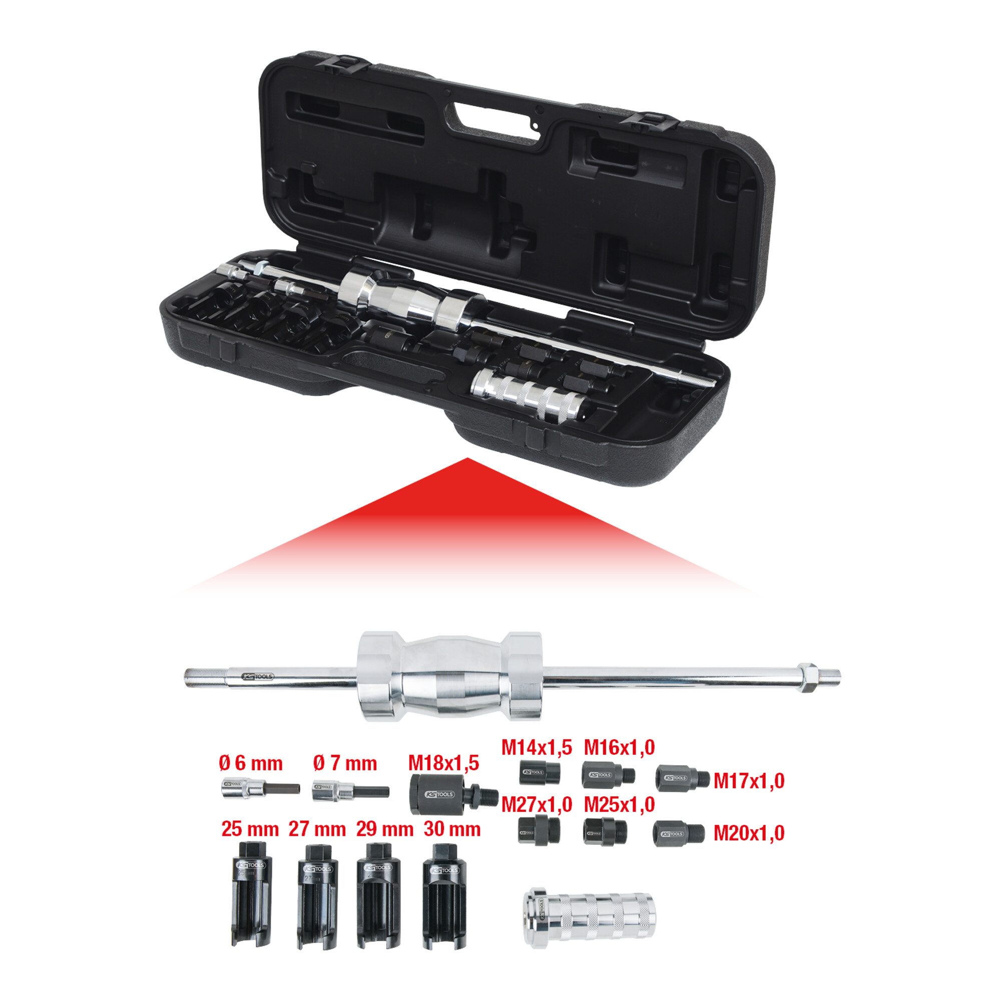 KS Tools Kompressor KS Tools Universal Injektoren-Auszieh-Satz, 14-tlg.
