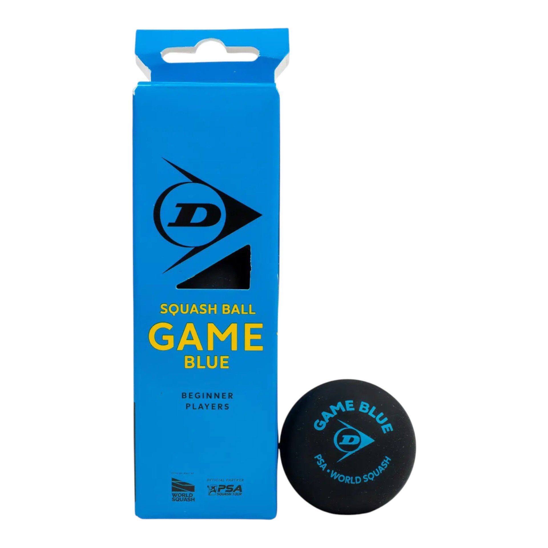 Dunlop Squashball Game Blue (blauer Punkt, Speed schnell) schwarz - 3 Bälle in